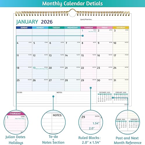 Miniatura 4 de Calendario de pared 2024-2025  marzo 2024  agosto 2025, calendario de 18 meses 2024-2025, 14.57 x 11.42 pulgadas, calendario 2024, calendario