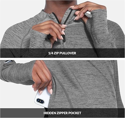 Miniatura 5 de baleaf Camisetas de manga larga para mujer, de secado rápido, ligeras, para entrenamiento, atléticas, absorben la humedad