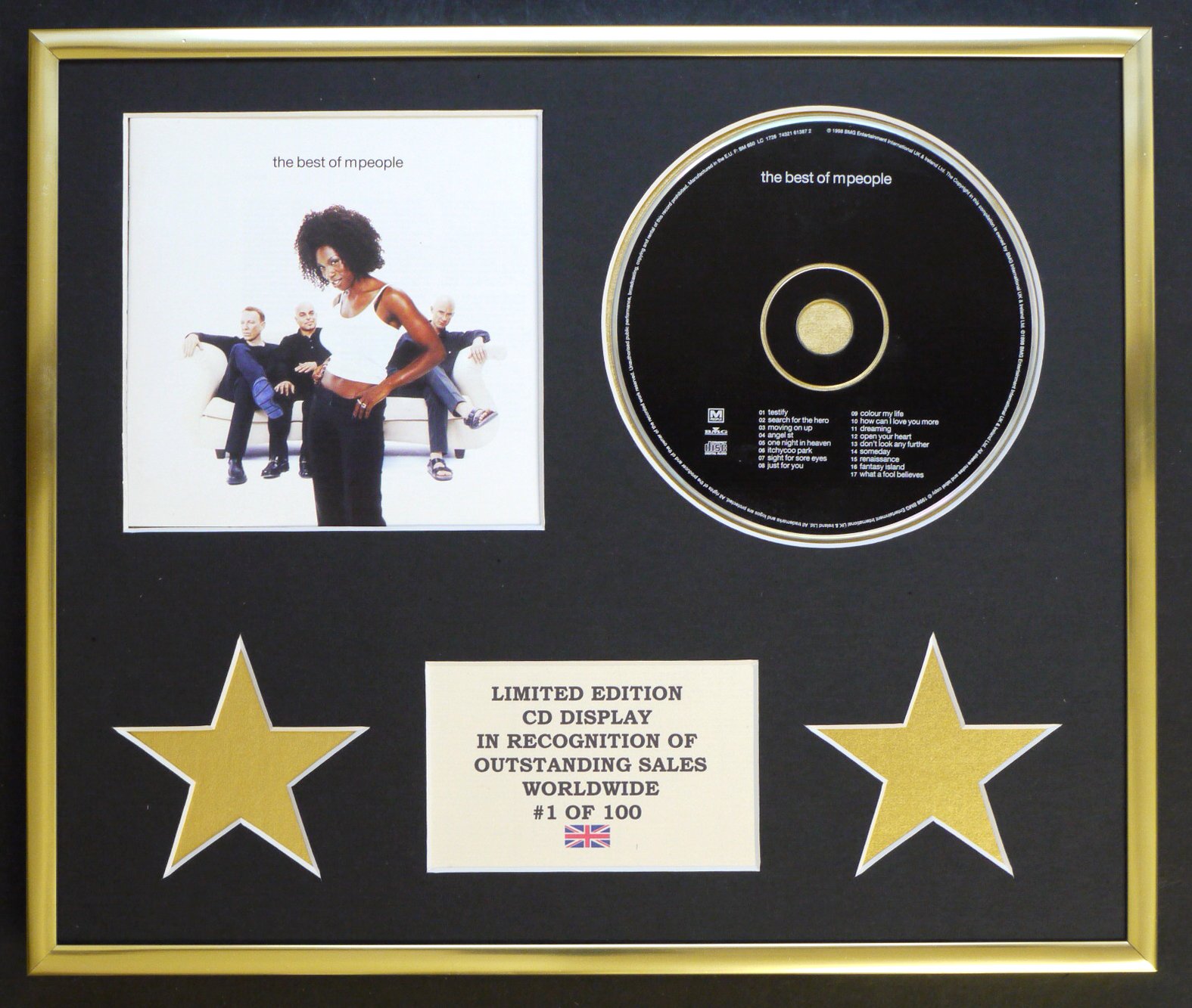 Limited Edition Cd Display Gold M People/Cd Display/Limited Edition/Coa/The Best Of
