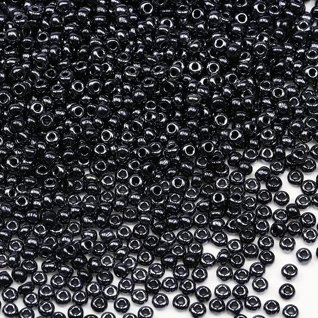 Bala&Fillic Black Pearl Color 4mm Seed Beads About 1200pcs/100Grams in Bag - Image 2
