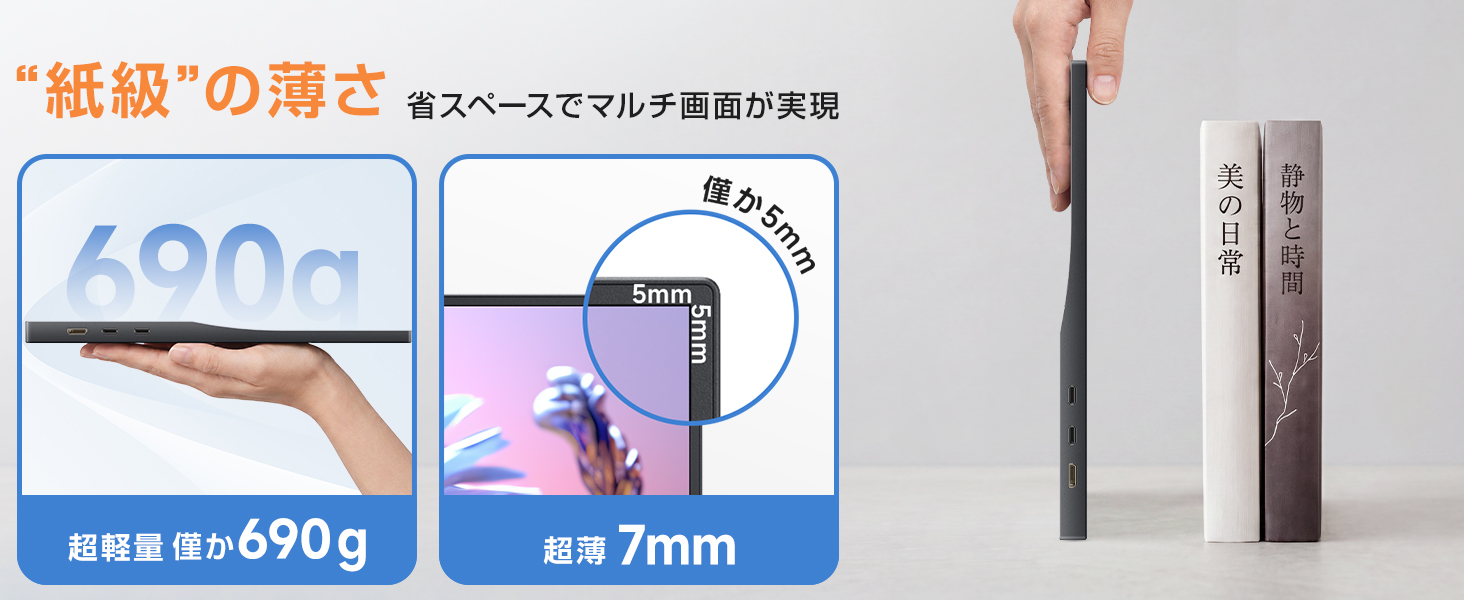 Amazon.co.jp: モバイルモニター 15.6インチ マグネット保護カバー付き