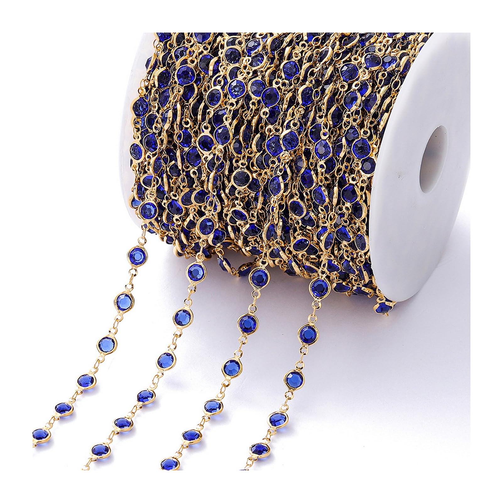Mubsar Zircon Chain DIY Bracelet Necklace Making Rhinestone Jewelry Chain Shiny Copper Chain for Craft Supplies