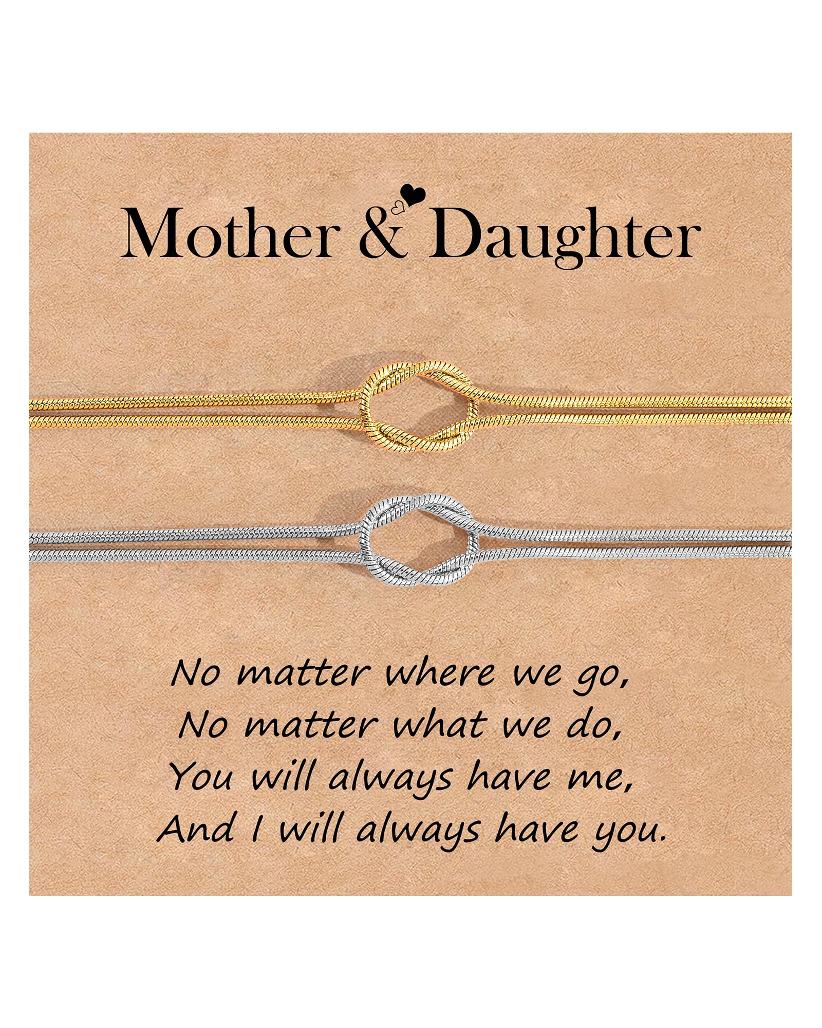 YELUWA 2 Pcs Mother Daughter/Son Bracelets, Back to School Gift