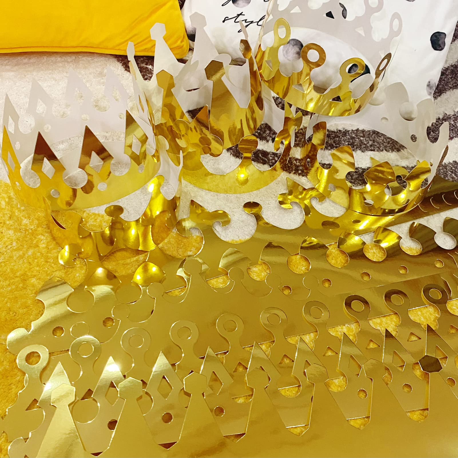 36 Stück Papierkronen Goldene Partykronen Prinzessin Prinz Krone Kinder Geburtstag Party König Hüte für Kinder Erwachsene