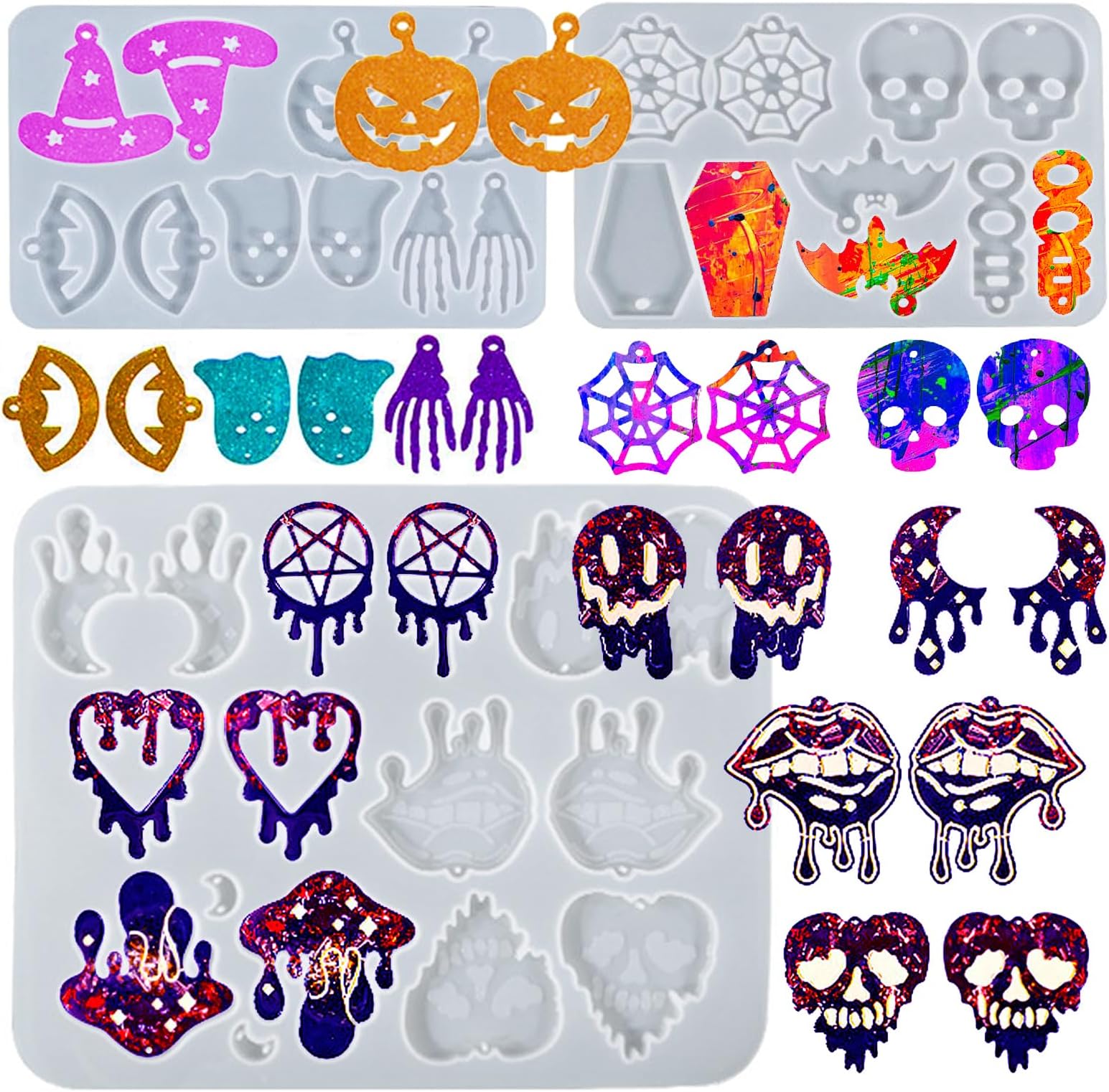 Set De 5 Mini Medusas De Resina 3D - Moldes De Silicona Para Relleno, DIY Joyería Y Artesanía