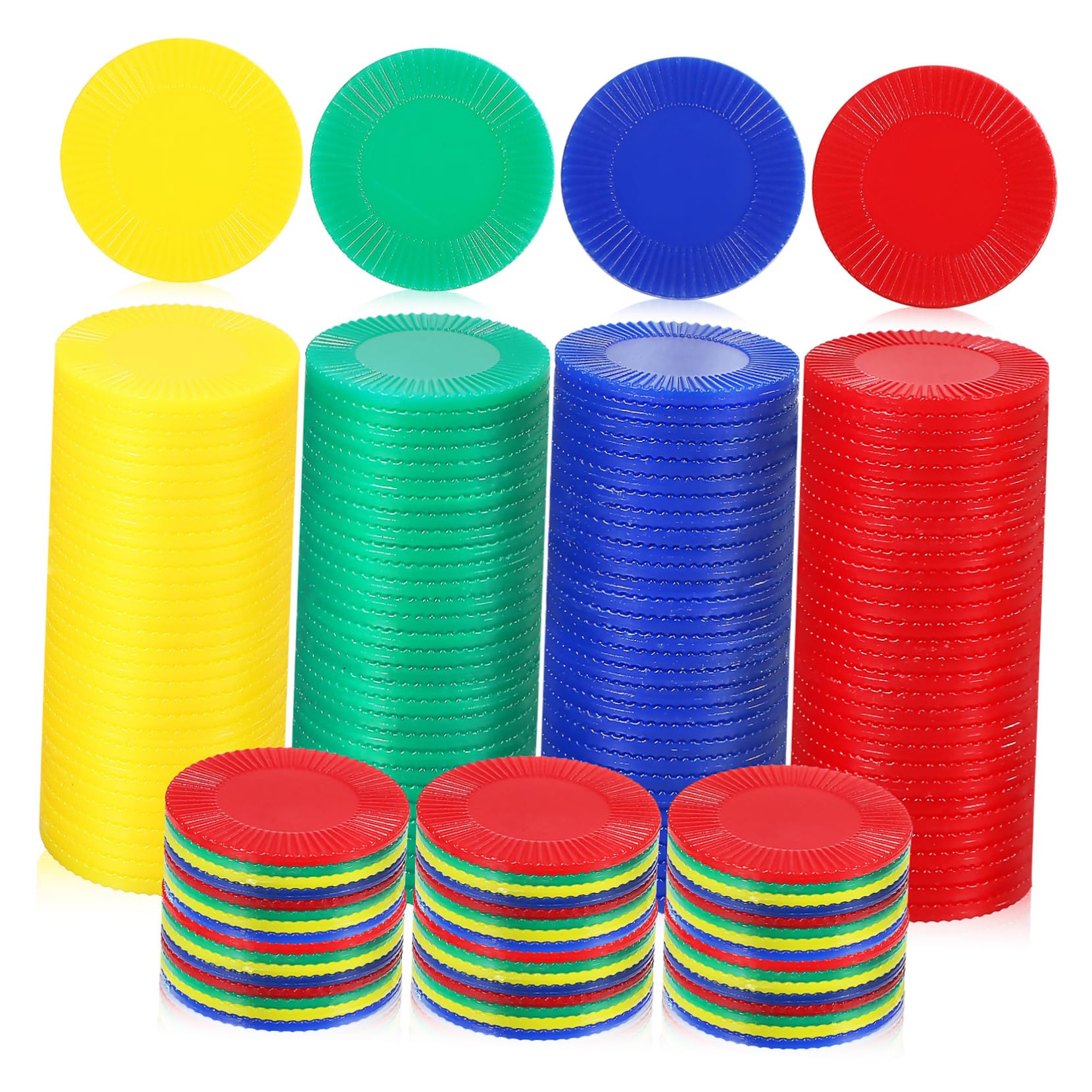 ibasenice Vibrant Colors Poker Chips Sturdy Material Bingo Chips for Bingo Games Plastic Tokens Event Tokens