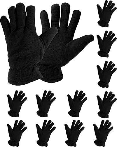 12 pares de guantes térmicos de forro polar para hombre, guantes de invierno, suaves, cálidos, acogedores, para clima frío, deportes al aire libre