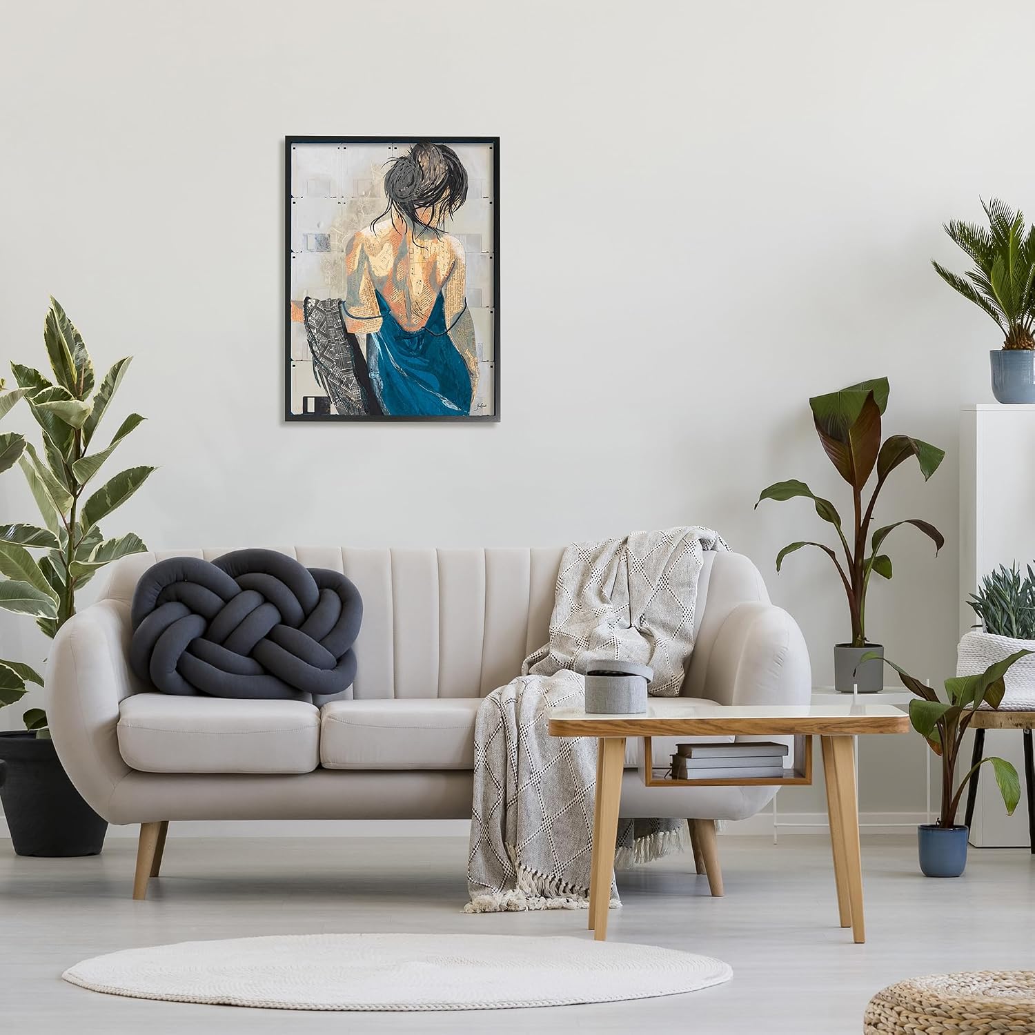 Stupell Industries Girl with Music Notes Collage Black Framed Giclee Art Design by Stacy Gresell