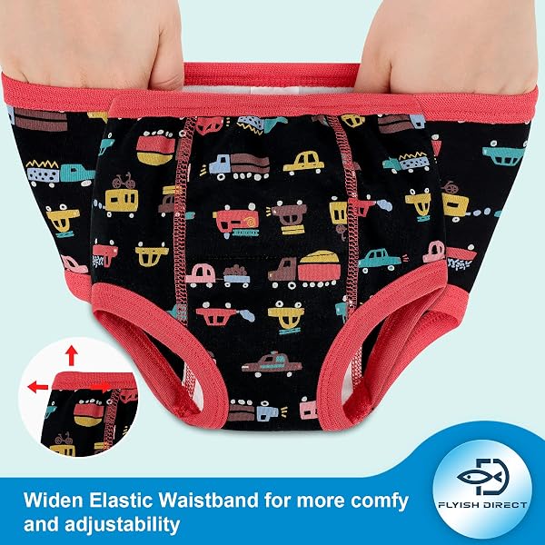 FLYISH DIRECT Mutandine di Apprendimento - Confezione da 7 Pantaloni da vasino Traspiranti e Morbidi, Pantaloni da vasino per Bambini a 6 Strati - 3