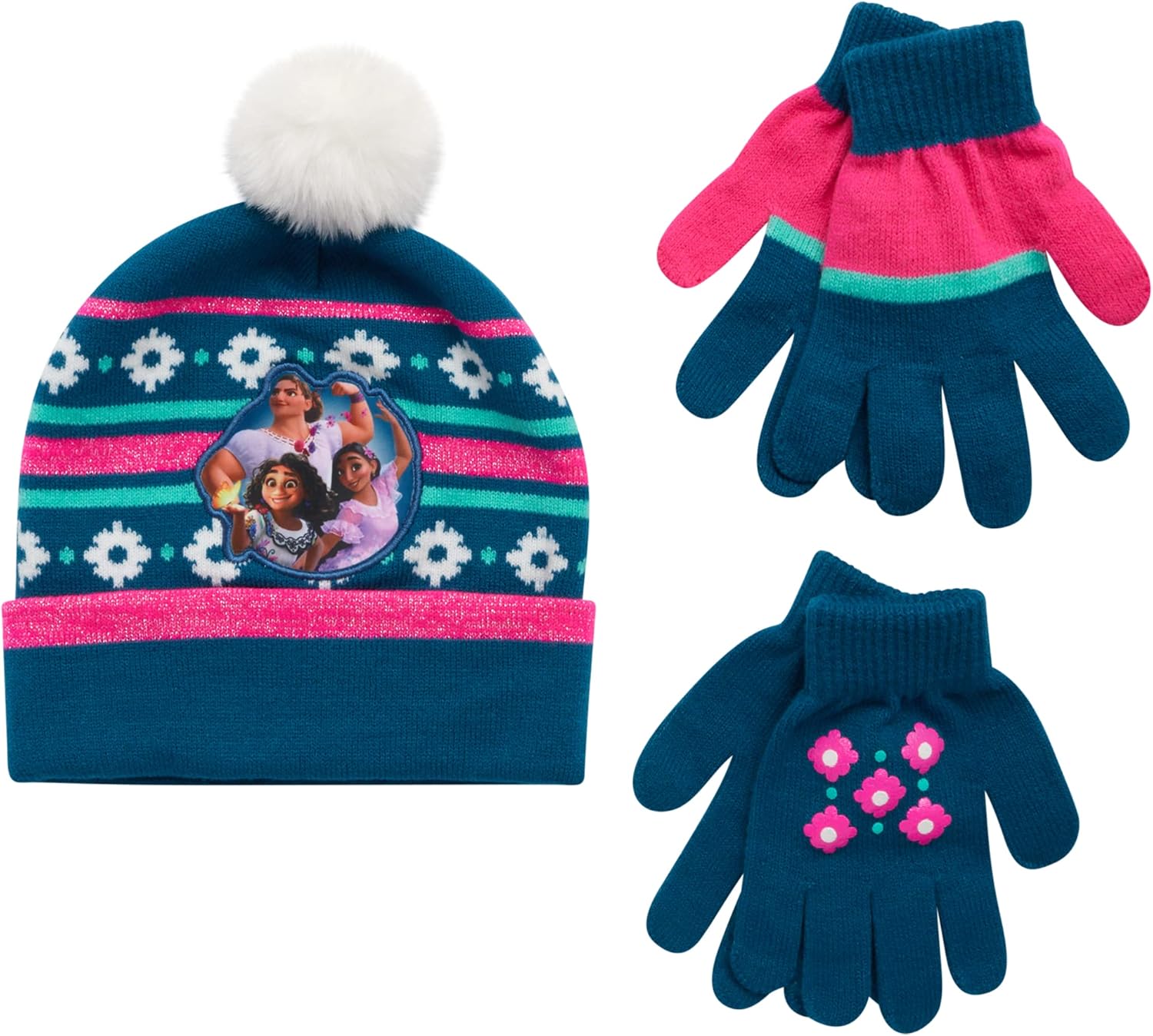 Disney Girls Minnie Mouse and Vampirina Winter Hat and 2 Pair Mitten or Glove Set (Toddler/Little Girl)