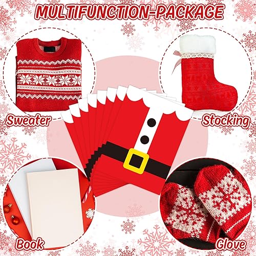 Miniatura 4 de AnyDesign - 100 sobres de polietileno de Navidad de 10 x 13 pulgadas, bolsas de envío con diseño clásico de Papá Noel, bolsas de envío con