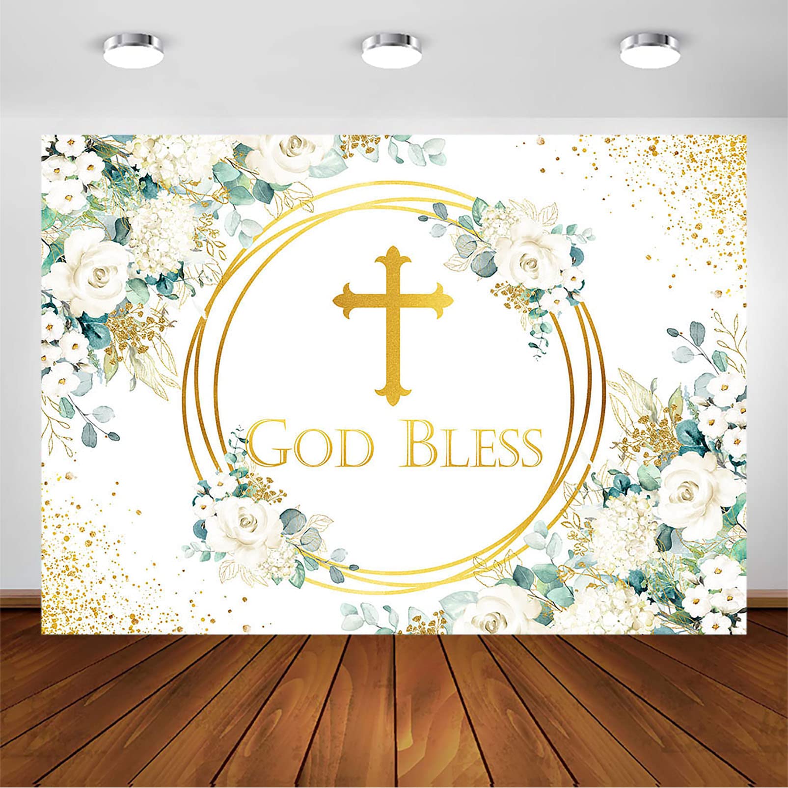 Buy Avezano God Bless Backdrop First Communion Baby Baptism Party