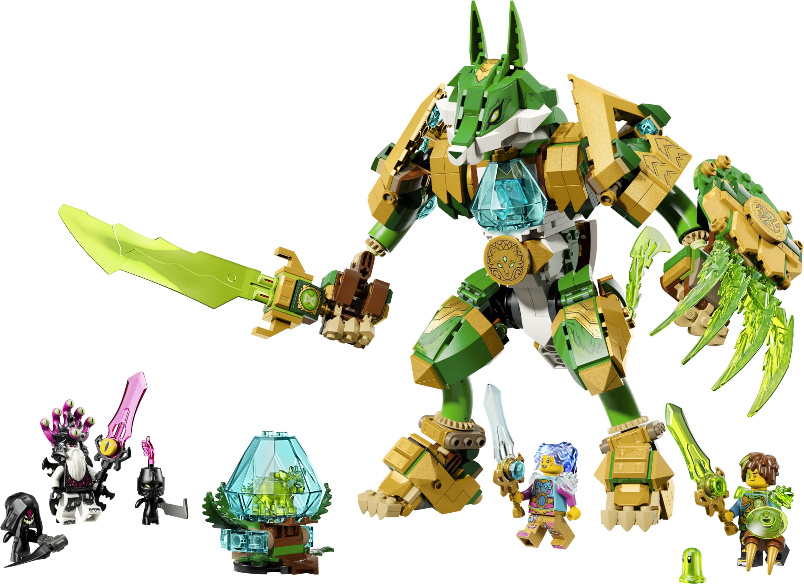 LEGO DREAMZzz 2en1 Meca Guardián Zorro - Figura de Acción de Animal Transformable en Guardián Zorro - 3 Minifiguras y Criatura del Tesoro Verde Coleccionable - Regalo para Niños de 9+ Años - 71508