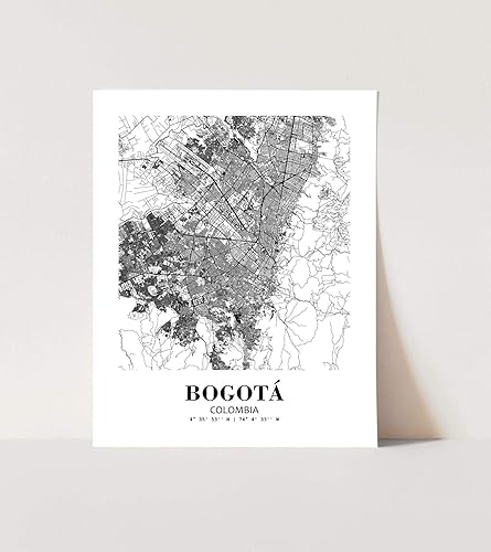 Miniatura 3 de Eleville 8X10 sin marco Bogotá Colombia Vista de la Ciudad Resumen Camino Moderno Mapa Arte Impresión Póster de Pared Oficina Decoración del Hogar