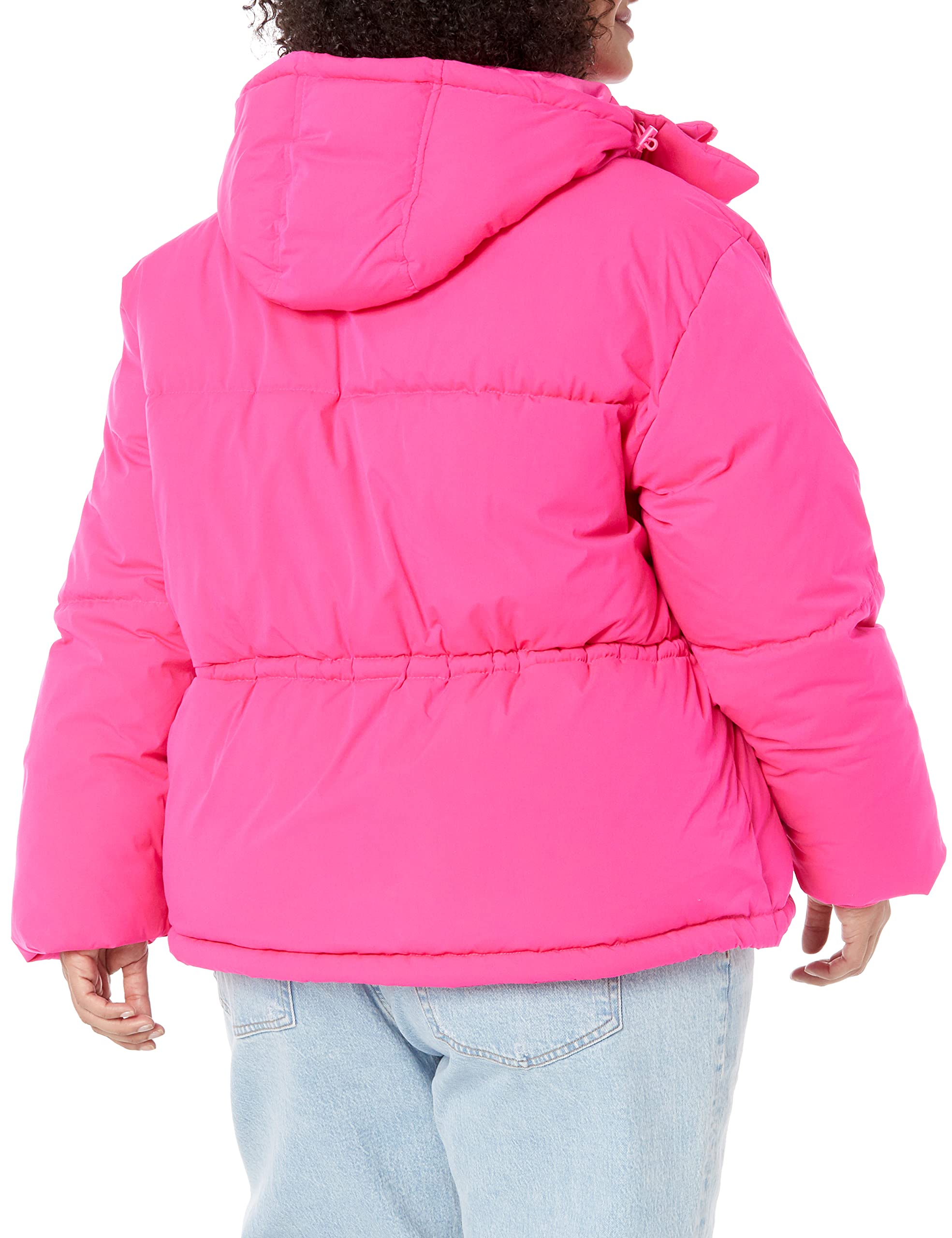 Amazon Essentials Mujer Chaqueta Acolchada Corta con Capucha y Cintura Ajustada (Disponible en Talla Grande)