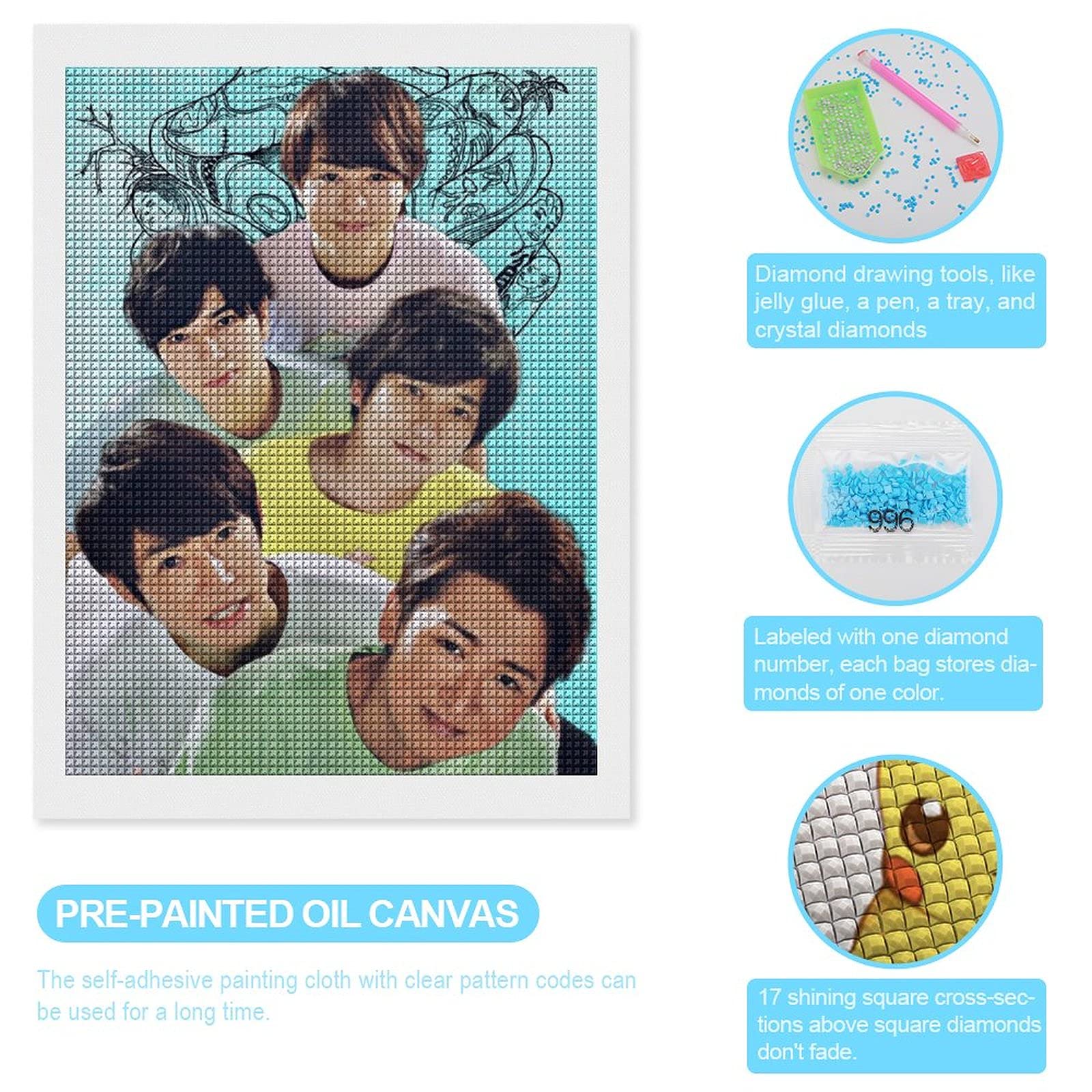 Amazon | 嵐 ダイヤモンドアート 芸術品 装飾 DIY 手芸 キット