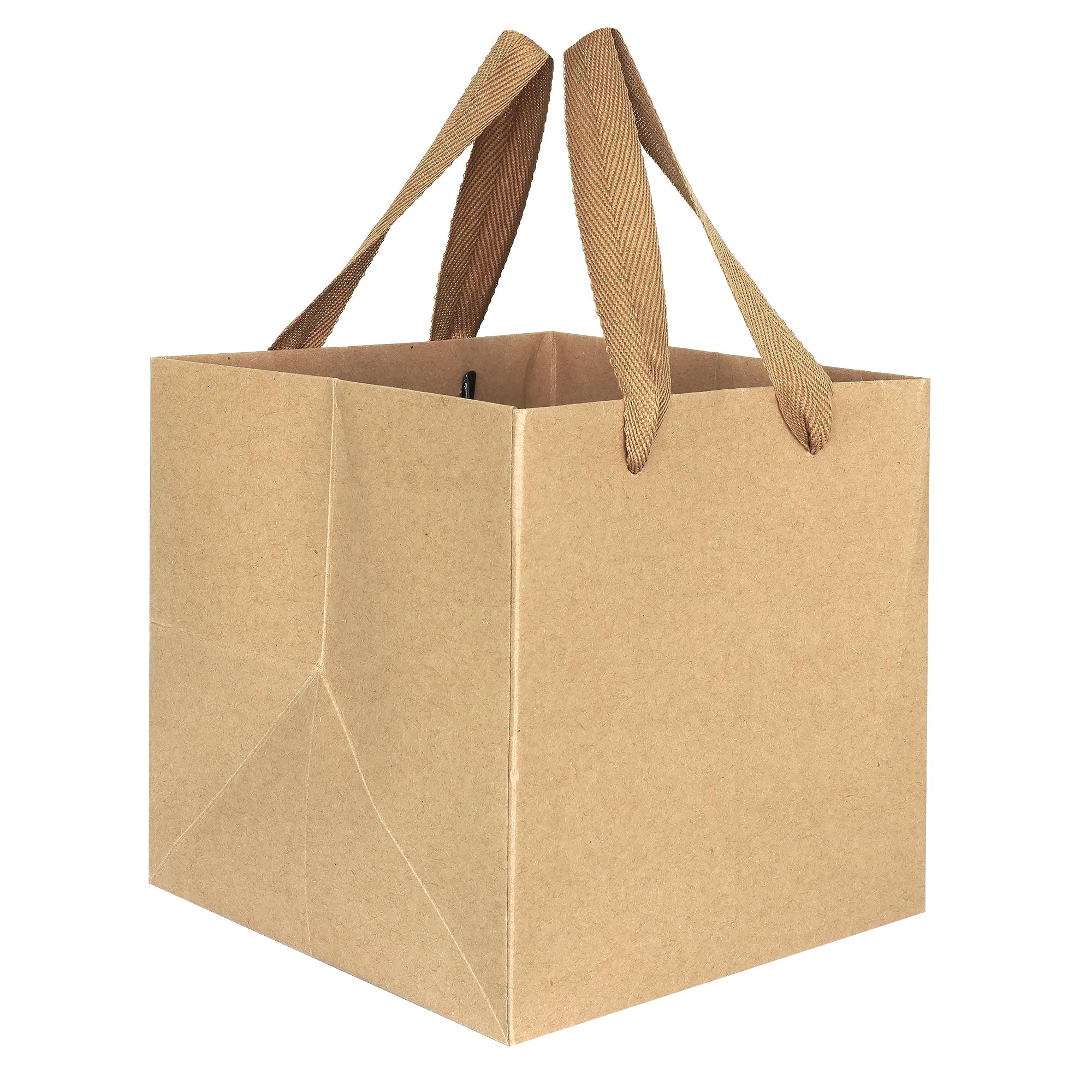 IN-JOOYAA 10 Pcs Brown Gift Bags Square Gift Bags with Handles 30x30x30 cm
