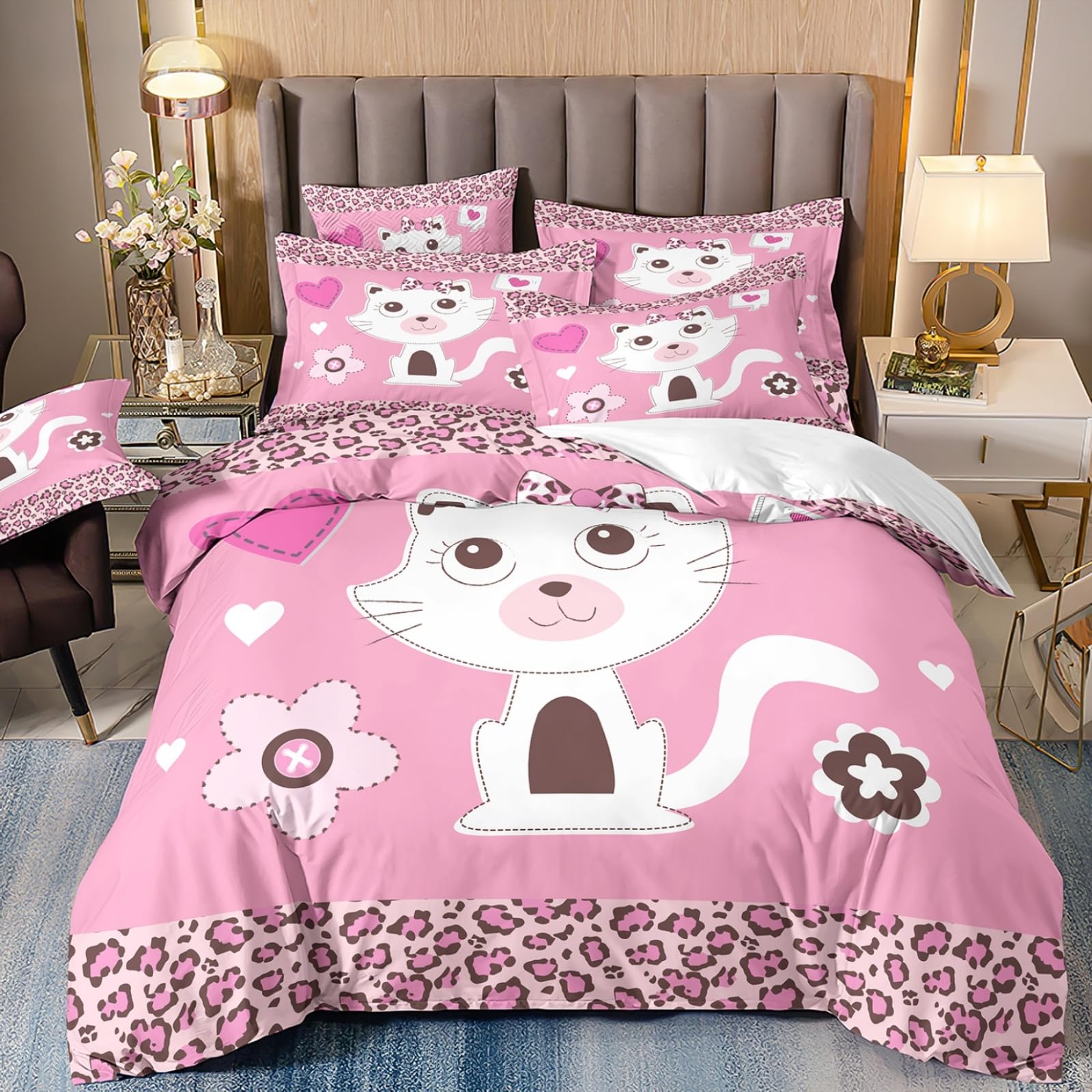 Dwetcxo Single Duvet Cover Set Pink Graffiti Single Bed Duvet Cover Set Soft Microfiber Breathable Bedding Durable Single Bedding Sets with Zipper Closure+2 Pillowcases 50x75cm 140x200cm