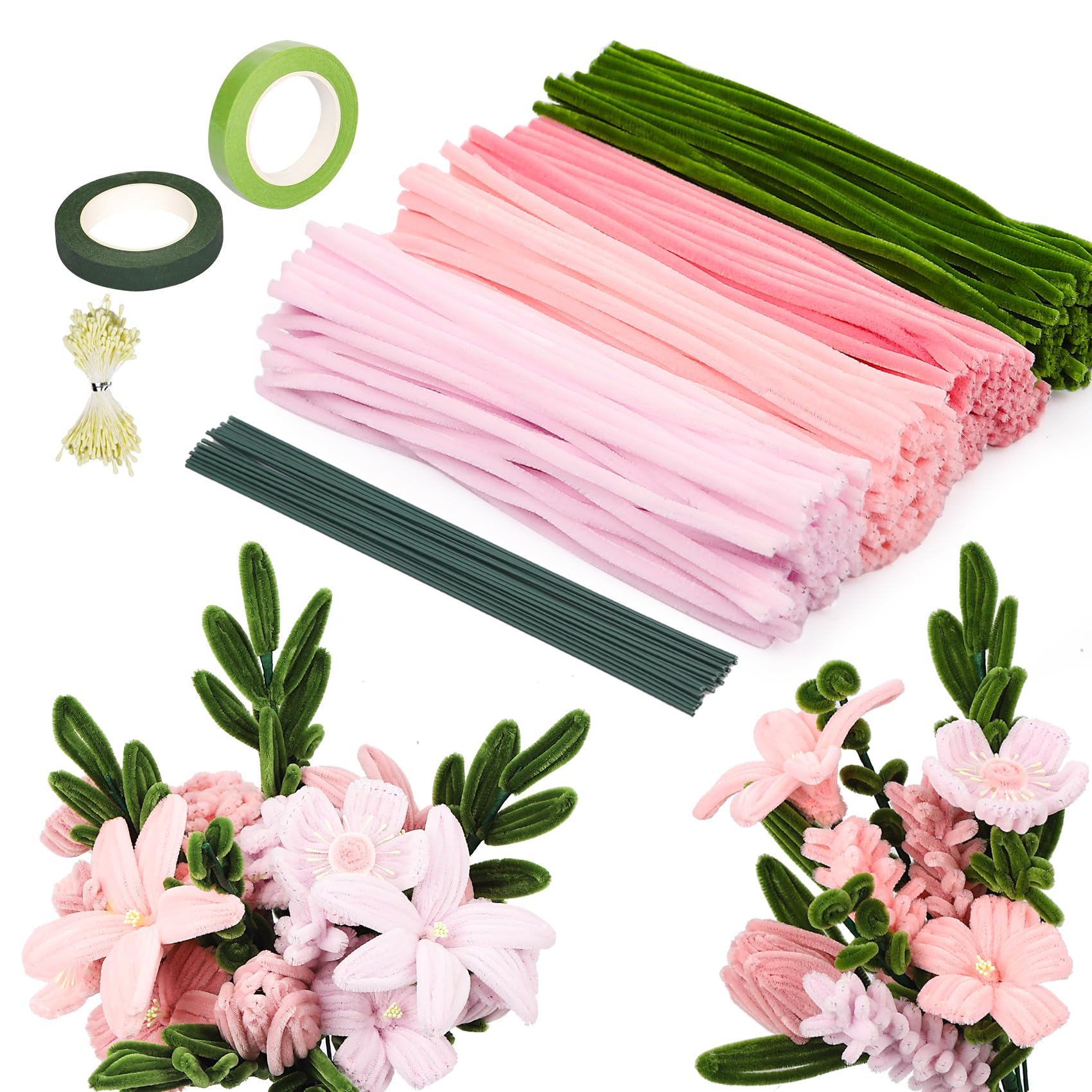 320 Stück Pfeifenreiniger Blumen Set Pipe Cleaner Flower Set