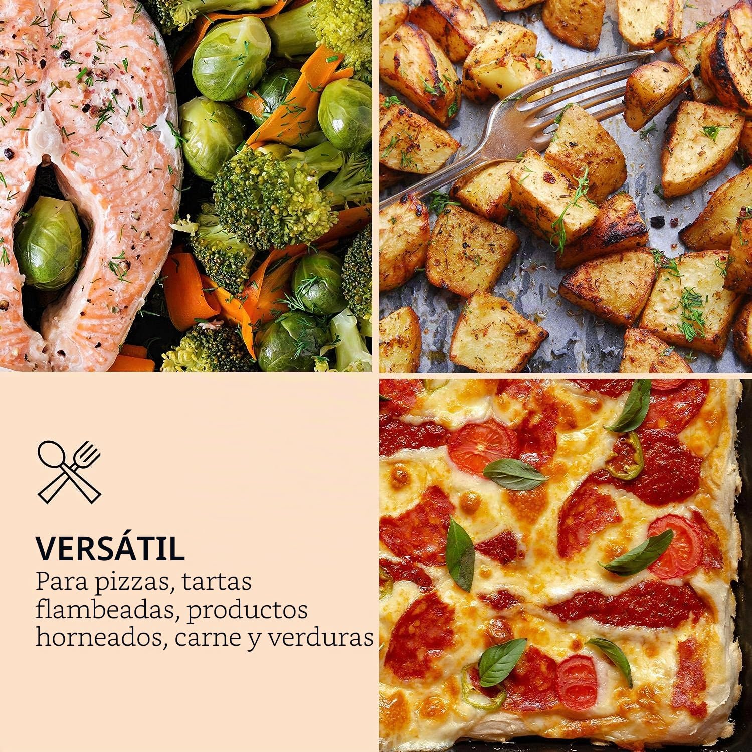 Klarstein Diavolo - Horno de pellets para pizza, Piedra para pizza de 13'' (33 x 33 cm), Termómetro 430 °C, Bandeja de goteo, Empujador, Accesorios carne, Asa plegable, Acero inoxidable, Antracita