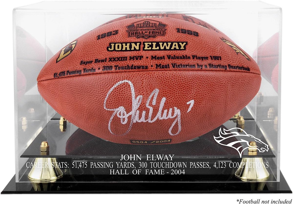 Mounted Memories John Elway Golden Classic Football Logo