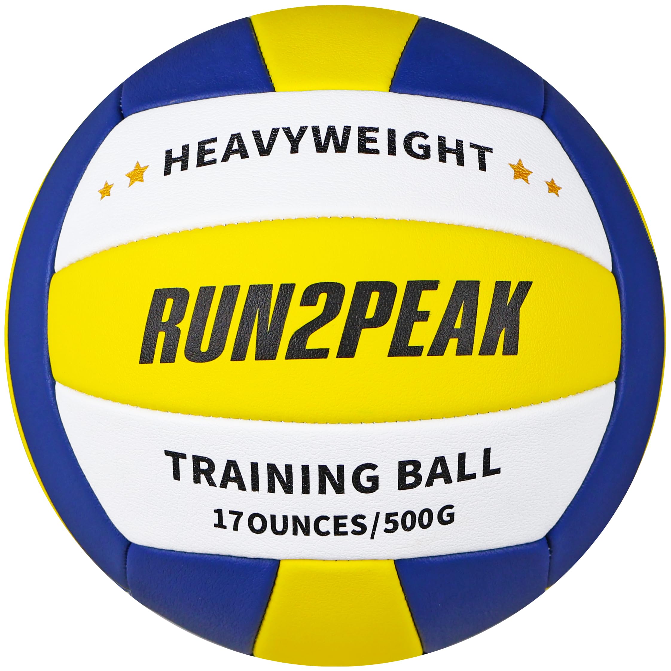 RUN2PEAKHeavy Volleyball Ball Official Size 5 Setter Training Volleyballs Yellow Blue HBL15