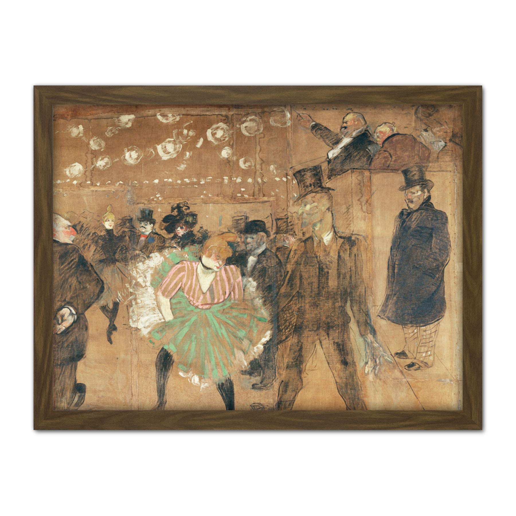 Toulouse-Lautrec Goulue Paris Theatre Painting Large Framed Art Print Poster Wall Decor 18x24 in