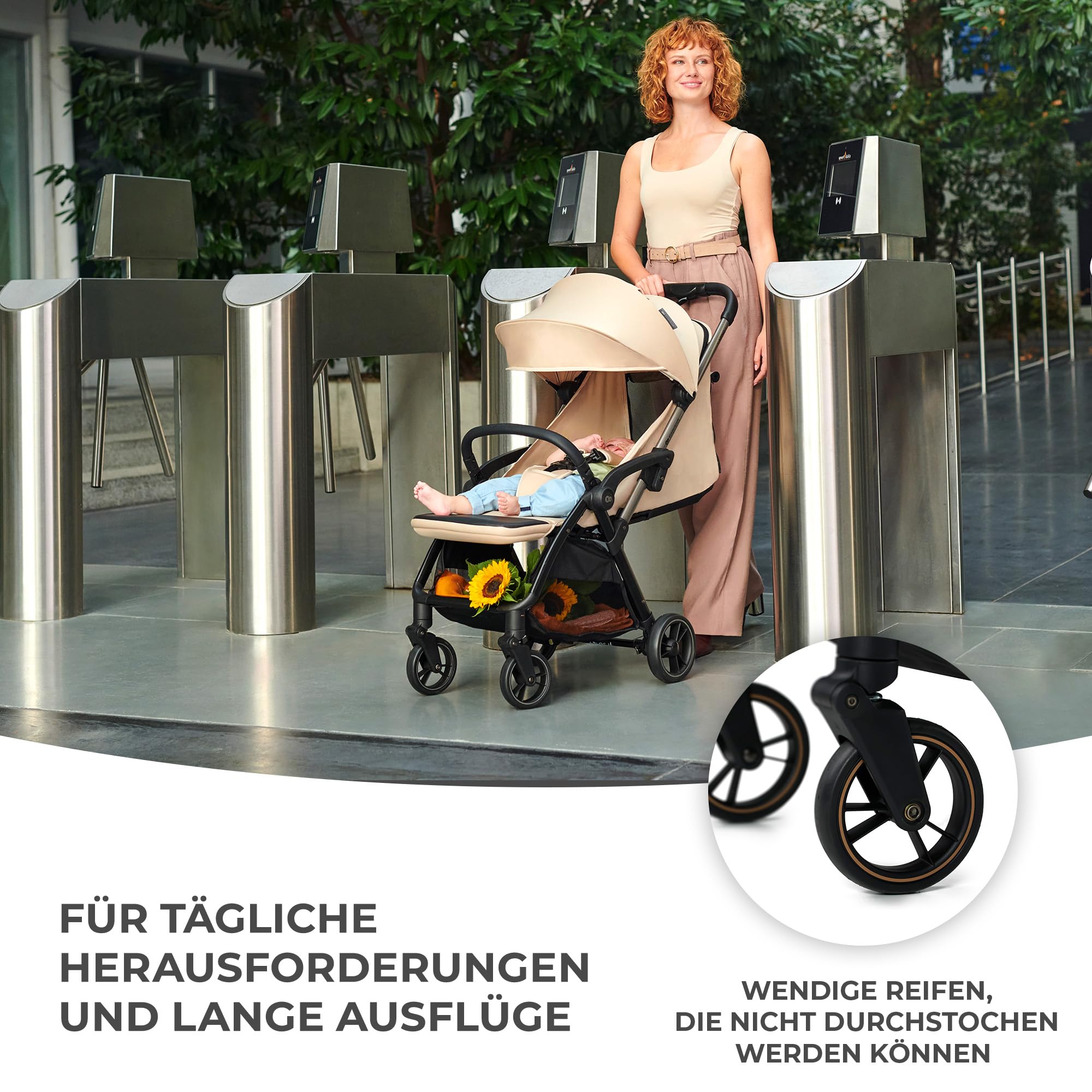 Kinderkraft APINO Buggy bis 22 kg, Liegebuggy, Leicht 7,5kg, Automatisches Zusammenklappen, Grau