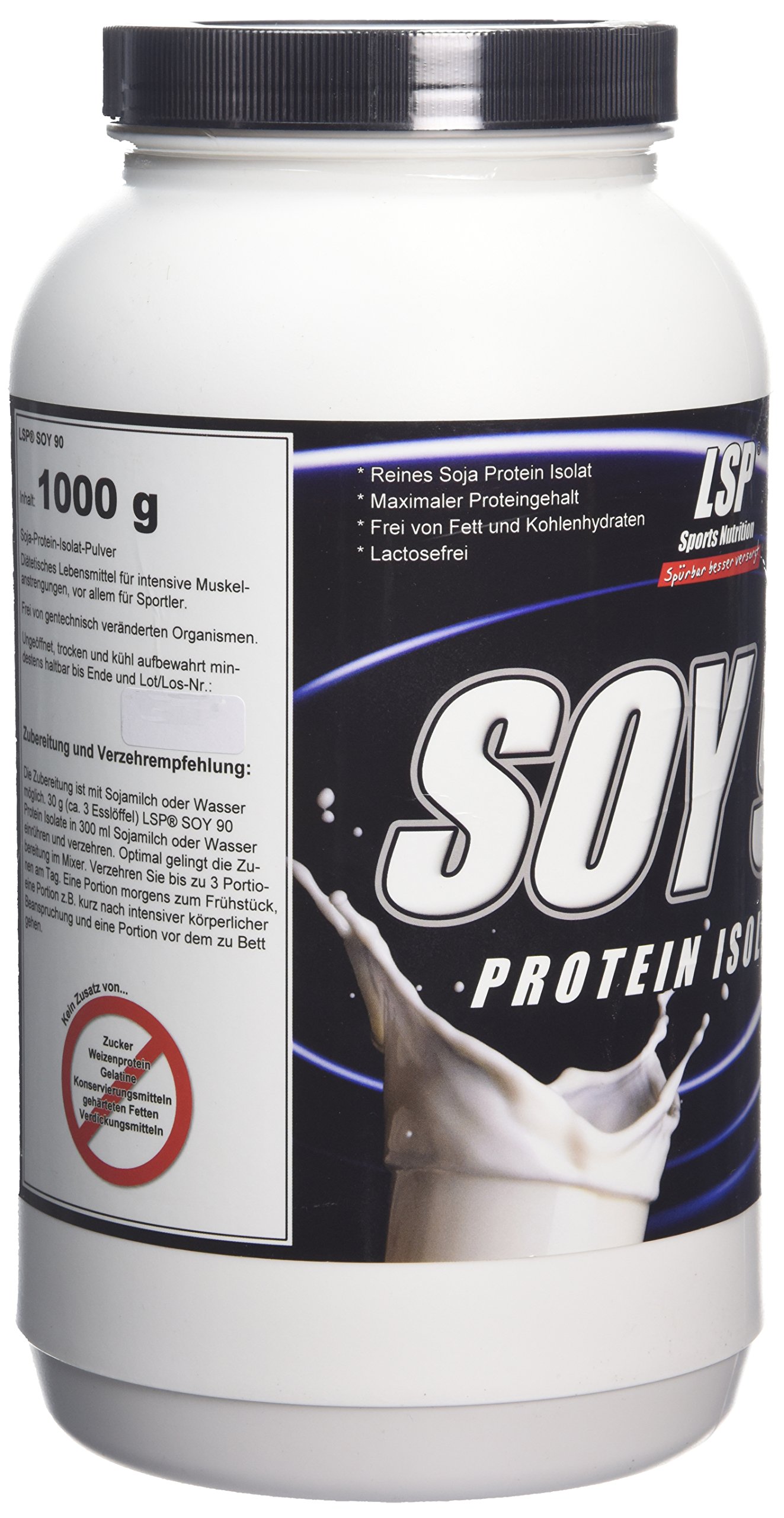 LSP Soy 90 (Sojaprotein 100% Vegan) Schoko, 1er Pack (1 x 1 kg)