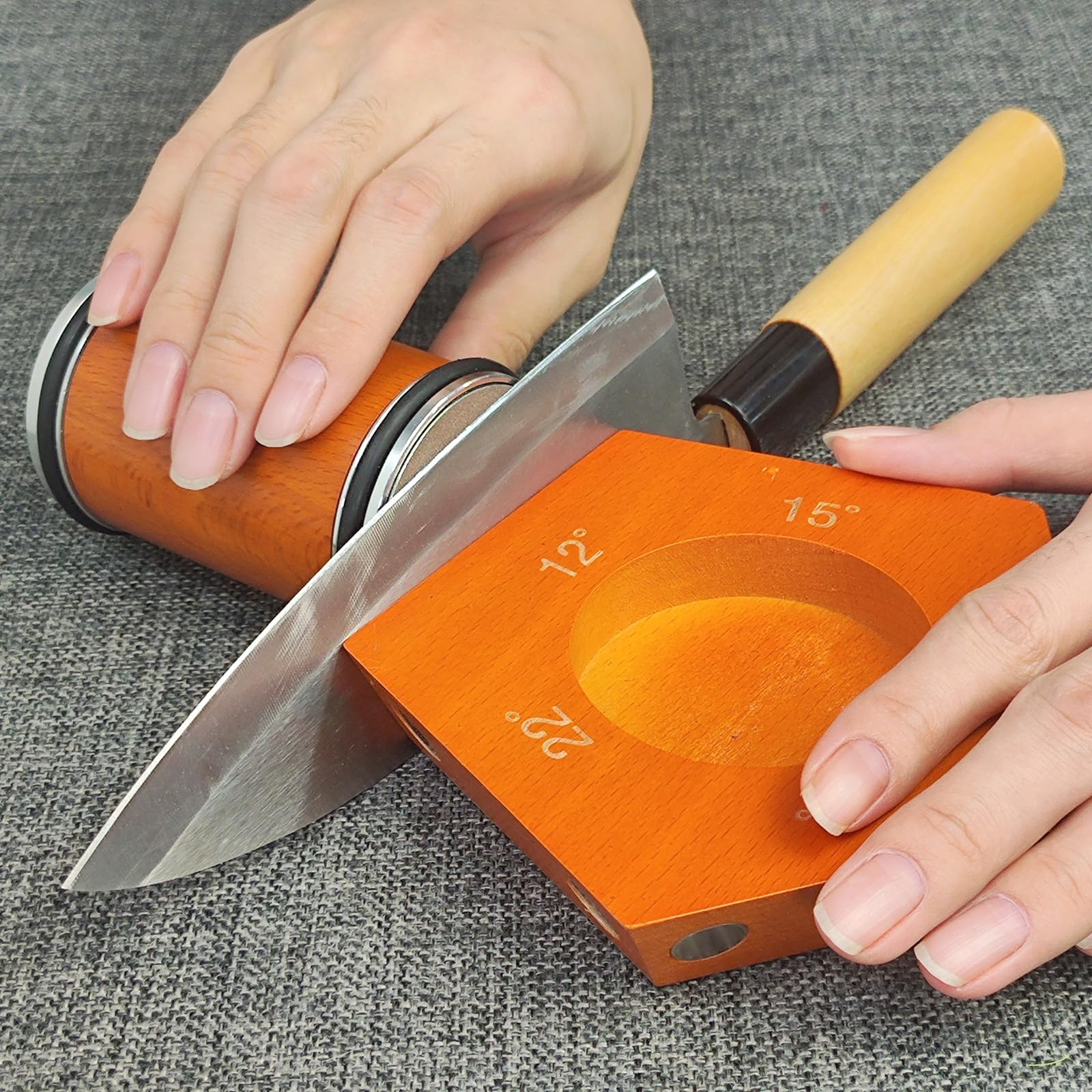 Amazon.com: Suwajume 滾動磨刀器,具有5 個強力磁性角度12/15/18/20/22 度,適用於廚房刀具的滾動磨刀器,簡易磨刀系統(SET-B)  : 居家與廚房