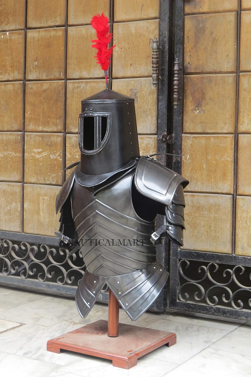 Medieval Knight Half Suit of Armor Monty Python & The Holy Grail Helmet of Sir Bedevere Costume