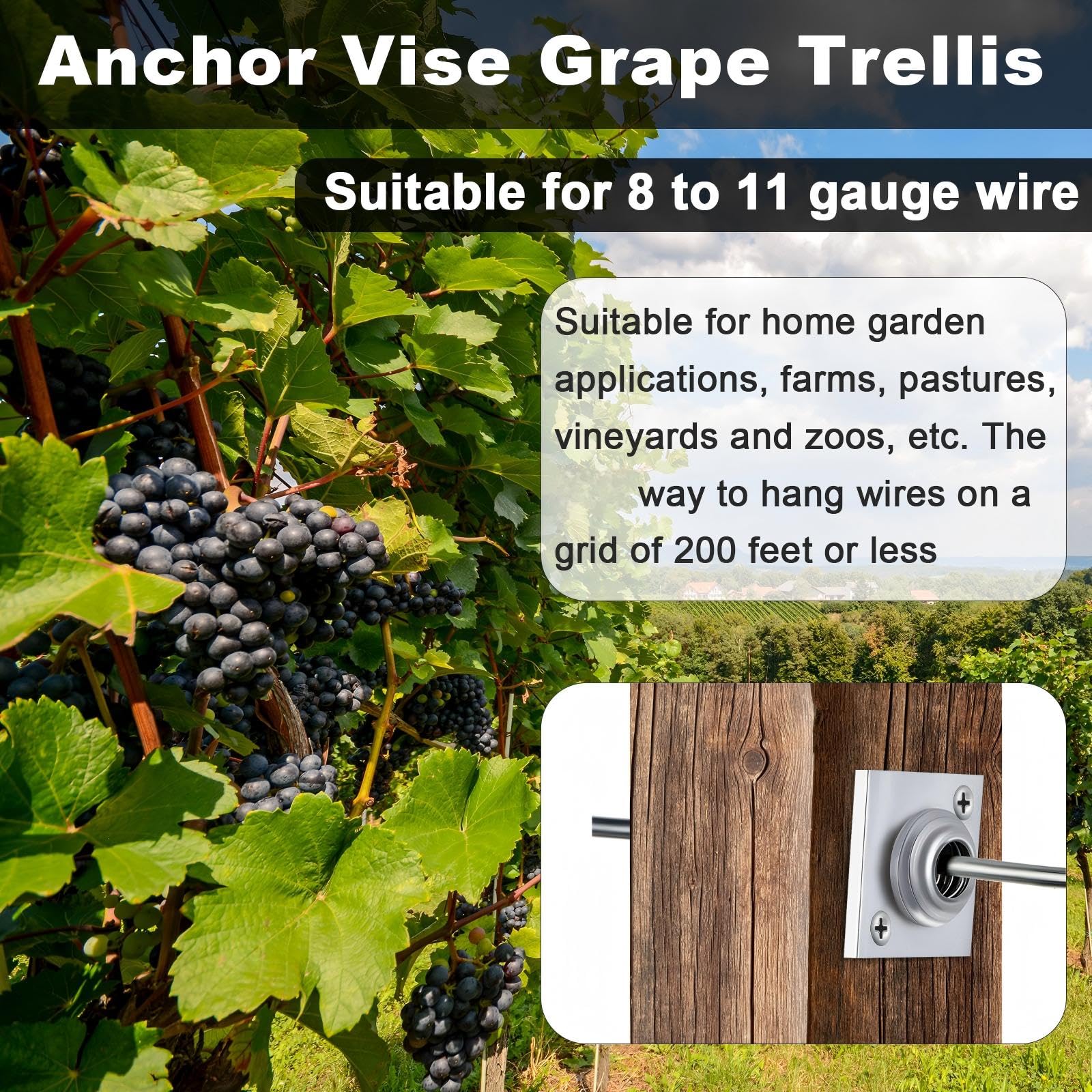 Ancla Vise Grape Enrejado Alambre de Metal Largo Alambre de Metal 4 Piezas Alambre de Aluminio Enrejado Vice Hardware Flexible Metal Rebordear Alambre para Construir Enrejado, Viñedos, Vallas