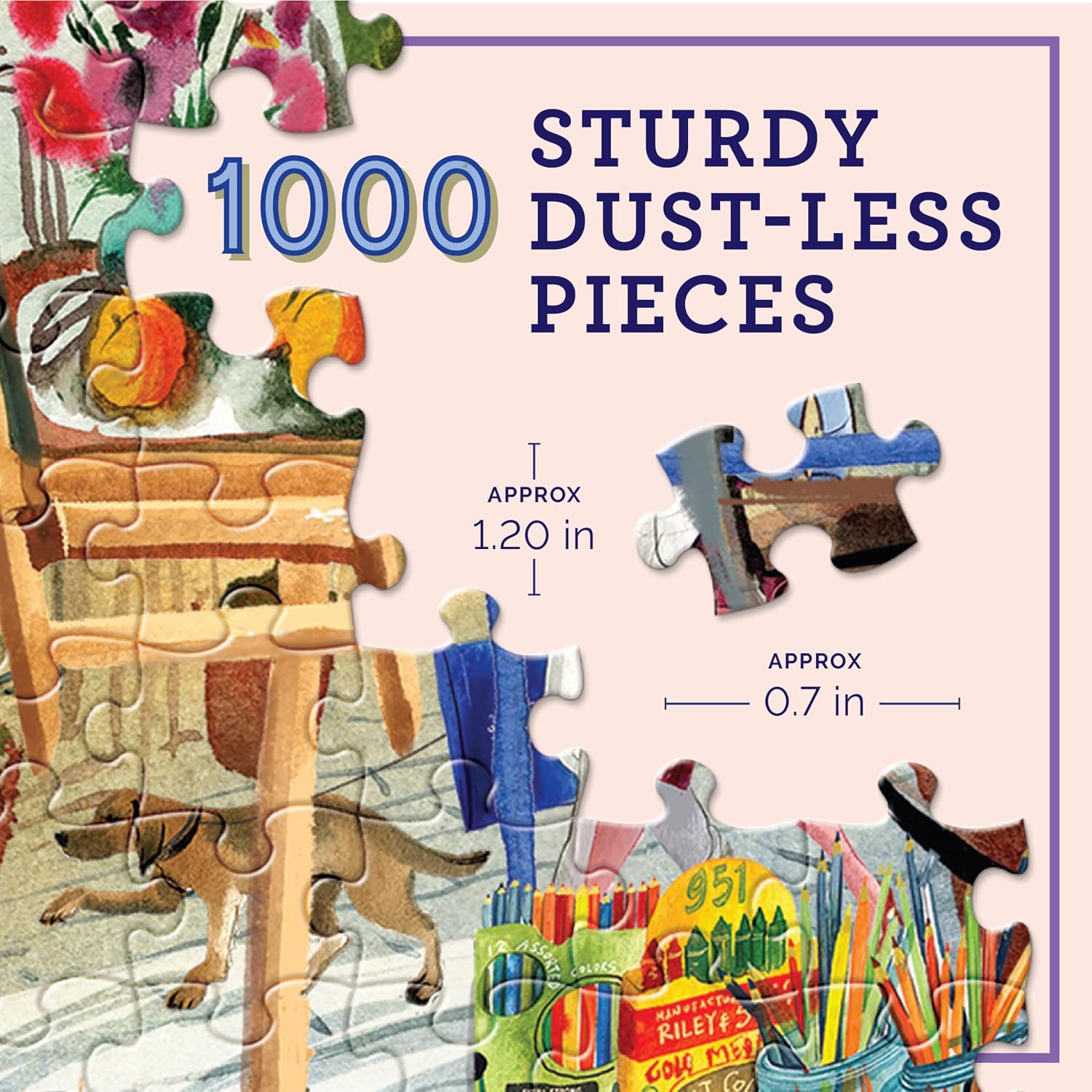 eeBoo 1000 Piece Puzzle - Artist Provisions Jigsaw Puzzle for Adults, Square 23" x 23" Made with Recycled Board & Vegetable-Based Ink