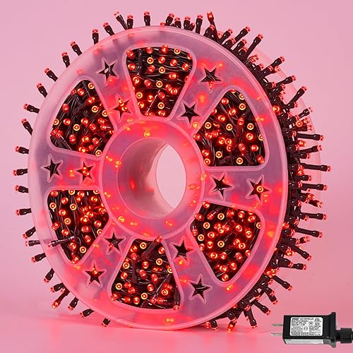 Miniatura 15 de YEGUO Luces de Navidad, tira de 500 luces LED de 165 pies, multicolor, alambre verde, luces parpadeantes para enchufar árbol en interiores y Varios
