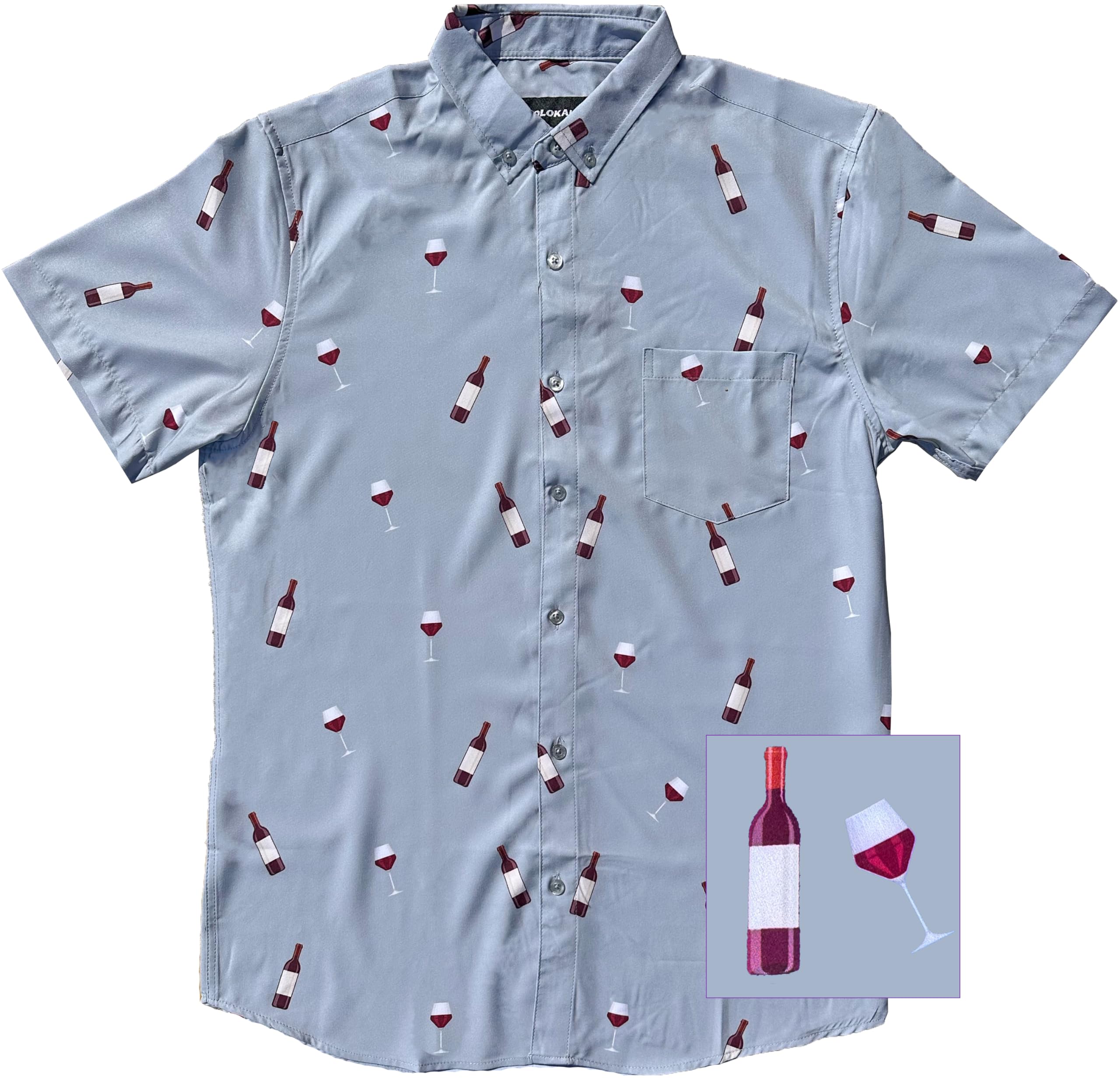 Molokai Surf Button Down Slim Fit Hawaiian Short Sleeve Shirts