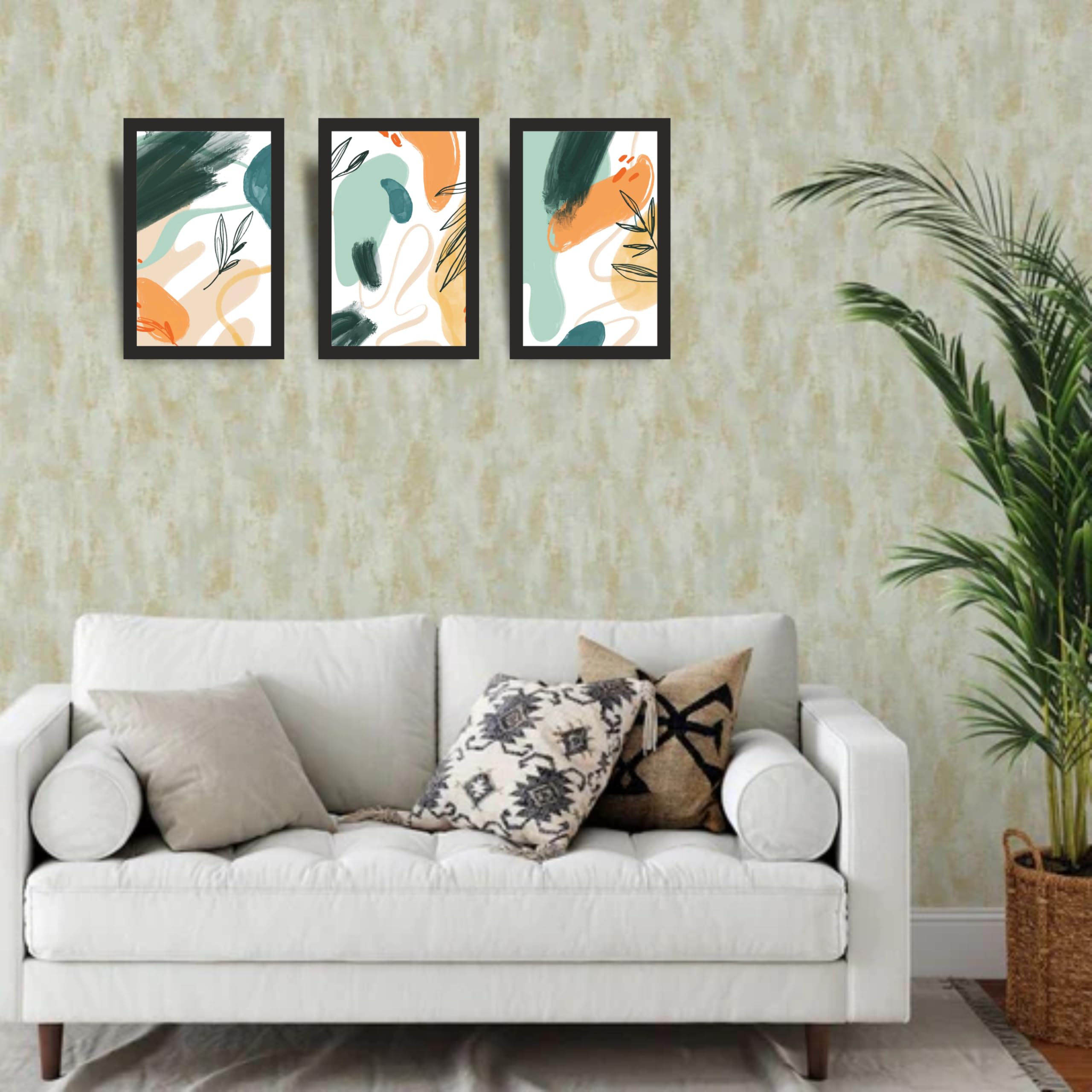 Artistic Modern Brush Abstract Wall Art Set of 3