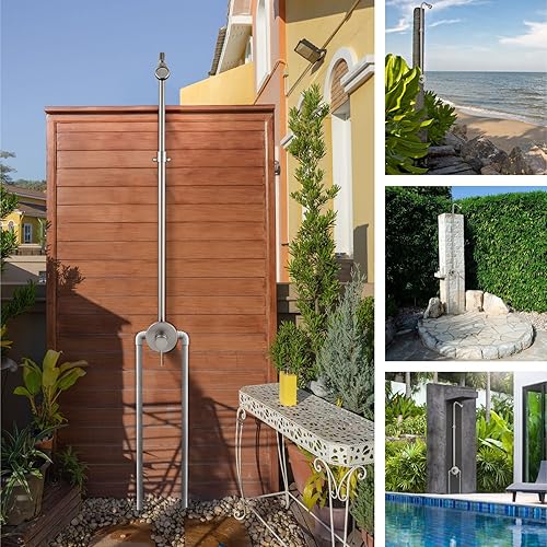 Miniatura 9 de Aolemi Kit de ducha al aire libre, sistema de ducha al aire libre con cabezal de ducha de alta presión, grifo de ducha al aire libre, ducha