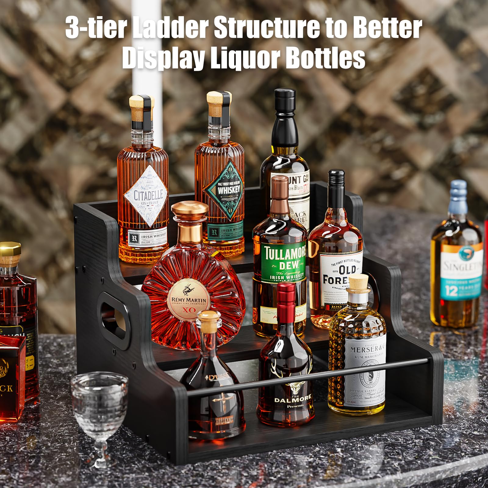 Snapklik.com : Liquor Bottle Display Shelf, Coffee Syrup Rack Organizer ...