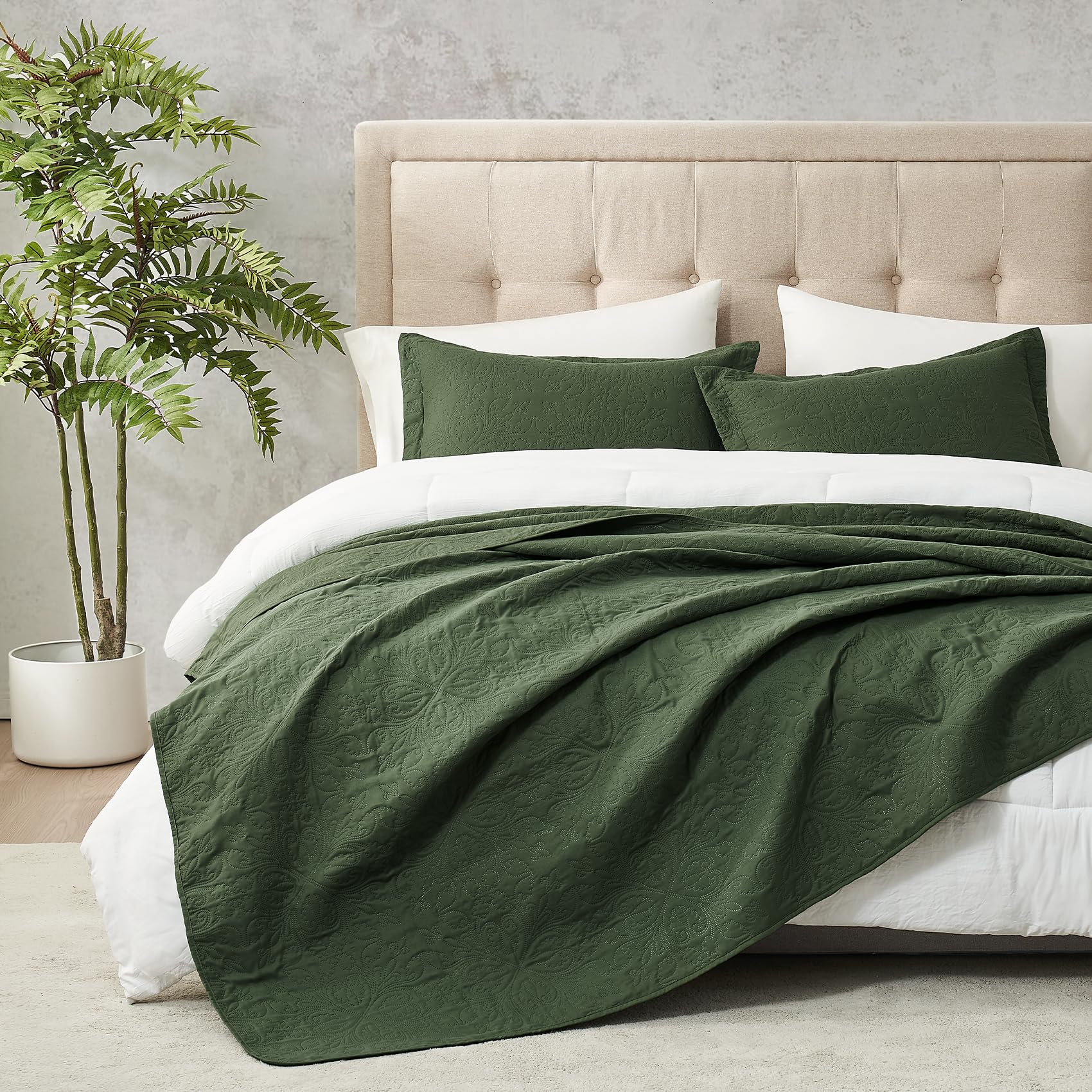 Hansleep Olive Green Quilt King Size