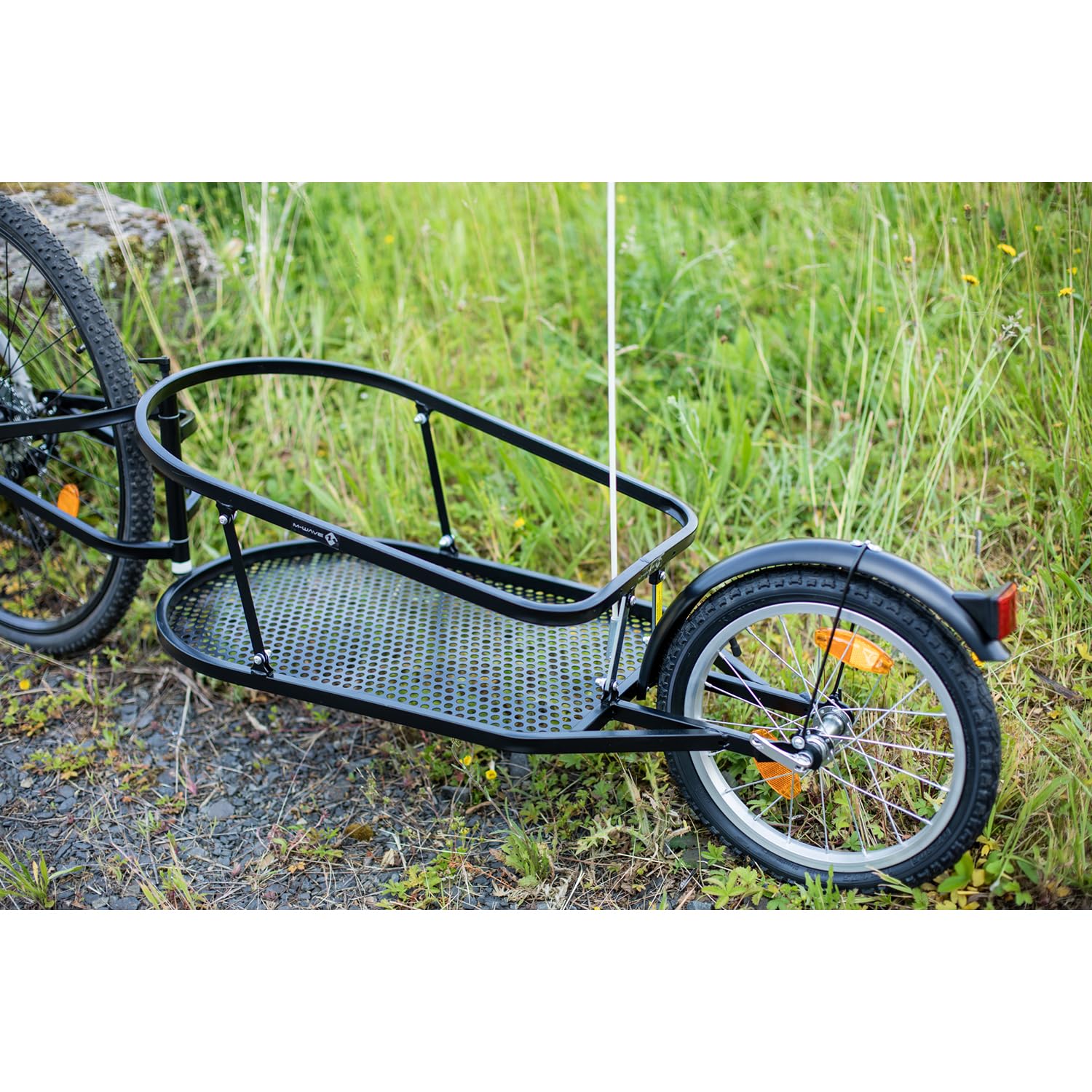 M-Wave Stalwart Single 40 Einspur Gepäckfahrradanhänger, Fahrradanhänger, Lastenanhänger, Einrad-Anhänger, Transportanhänger, Gepäckanhänger mit Tasche, Tragkraft 35 kg.