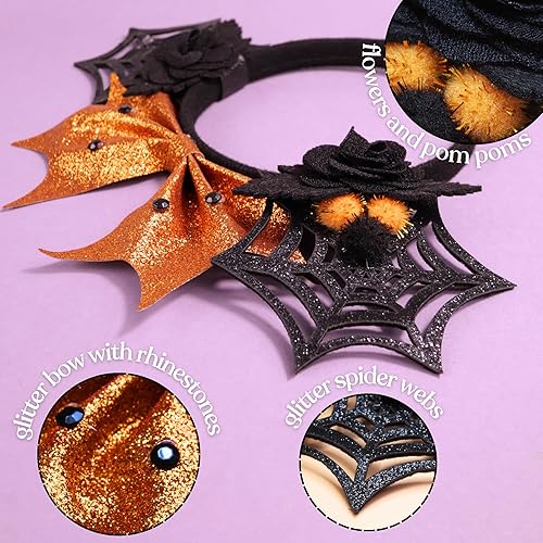 Miniatura 4 de Needzo Diadema de oreja de ratón de Halloween, decoración de fiesta con purpurina, accesorios de disfraz para niñas y mujeres, talla única