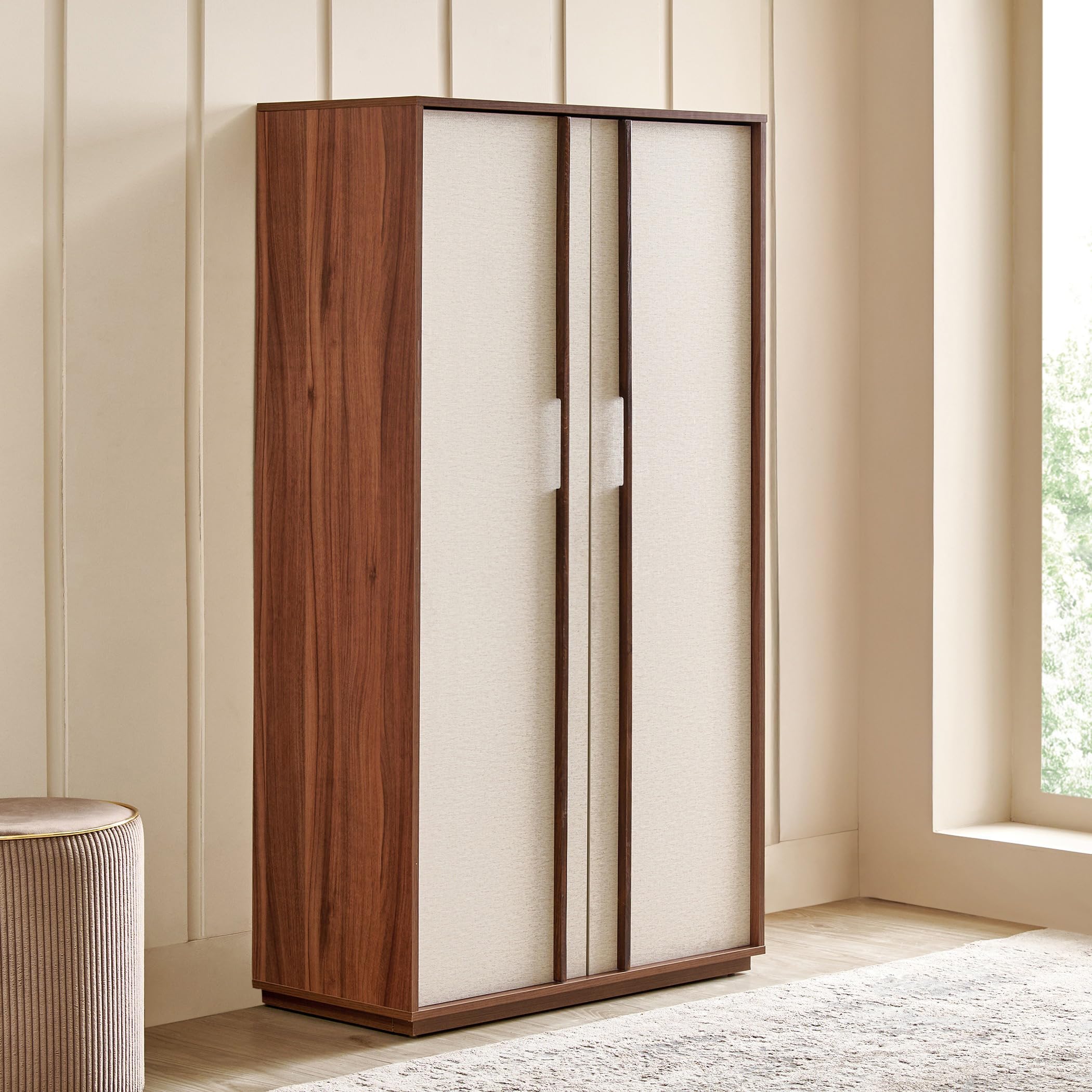 Home Centre Shoji Tall Shoe Rack | Engineered Wood | Brown-image-28