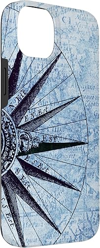 Miniatura 3 de Funda para iPhone 14 Plus con mapas náuticos, estilo vintage, diseño de mapas oceánicos, capitán de barco