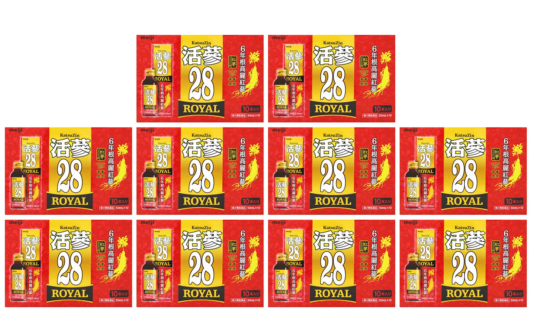 Amazon | 【第3類医薬品】活蔘28ROYAL 50ml×10本 ×10 | 明治 | 強壮剤
