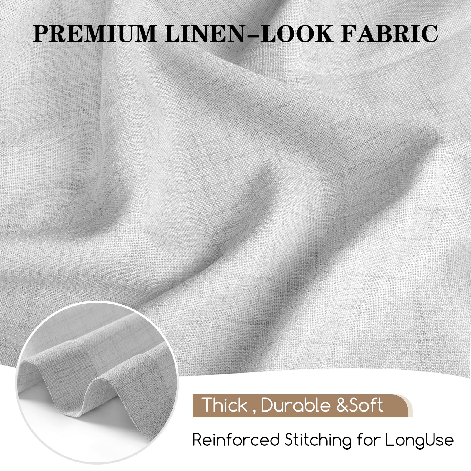 Rideau Exterieur en Lin, Lot de 2 Rideaux D'extérieur Impermeable, Rideau Pergola Extérieur avec Oeillets en Haut, Rideau Occultant Exterieur Pour Terrasse Balcon Tonnelle Porte(132 x 215cm, Gris) - 5