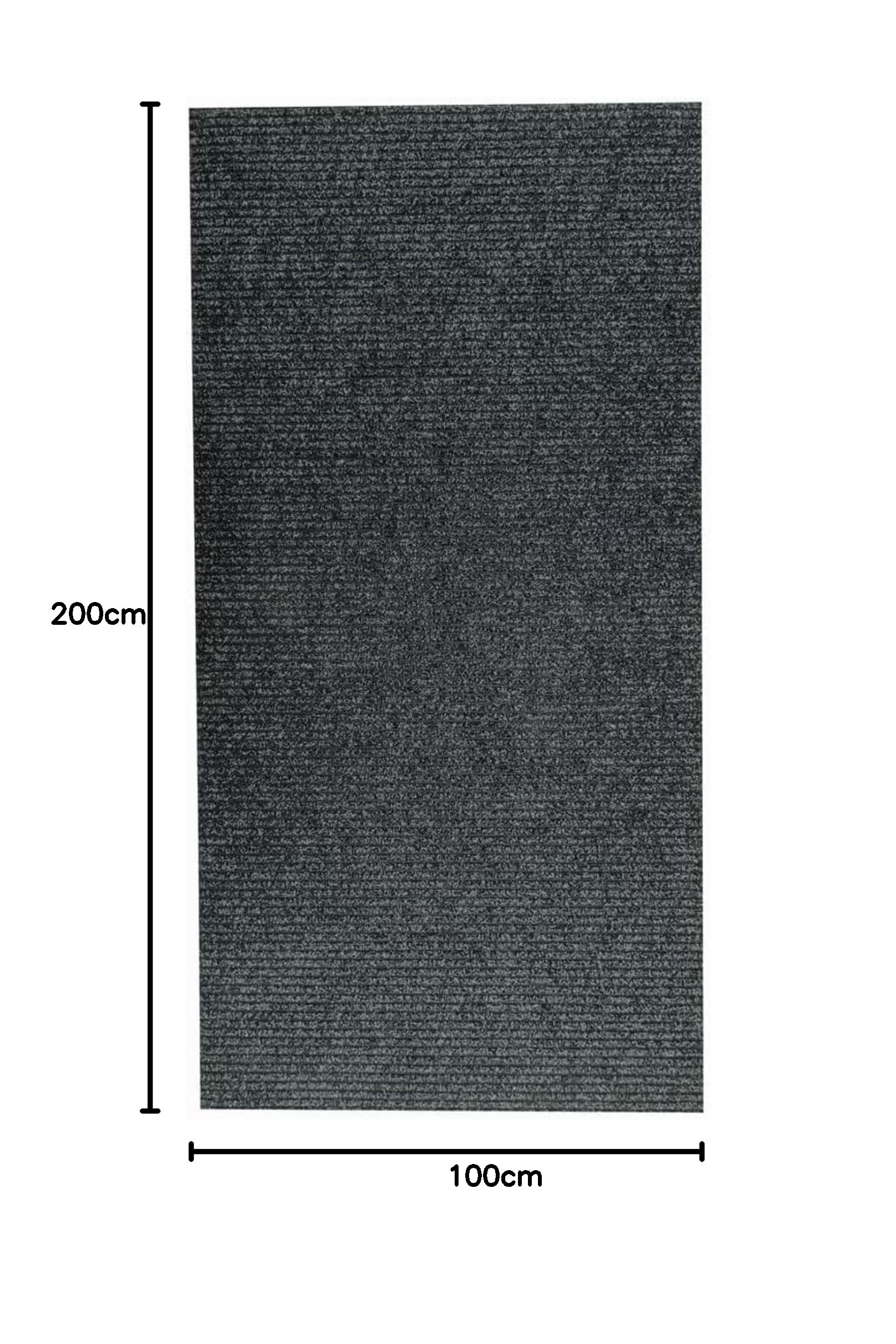 Zerbino Ingresso Casa Portale Alto Traffico Pulisce Scarpe 100 x 200 cm Nero | Feltro in polipropilene da 4,2 mm, cattura fango, polvere e umidità, uso interno o esterno, aspira e pulisce