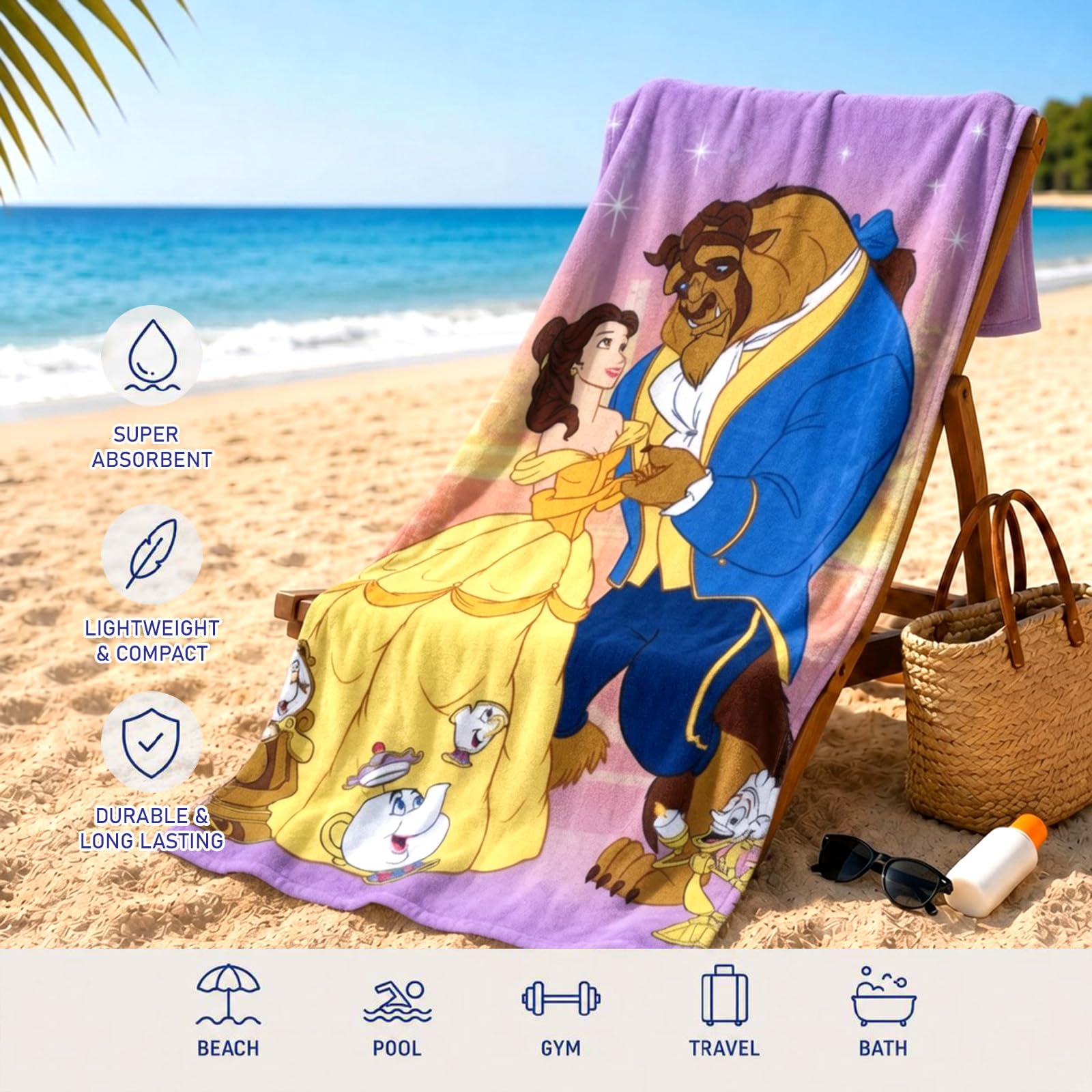 Amazon.com: Beauty and the Beast Towel Set - Bundle with 27x54