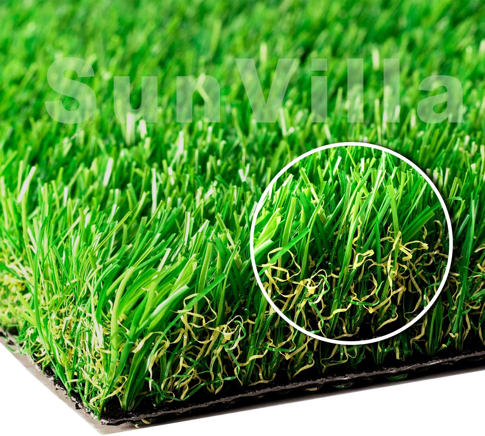 SunVillaArtificial Grass Rug Realistic Indoor/Outdoor Dog Turf Mat 6 FT X 12 FT (72 Square FT) Potty Training Rug and Replacement Garden Lawn Landscape Patio Synthetic Thick Fake Faux Grass