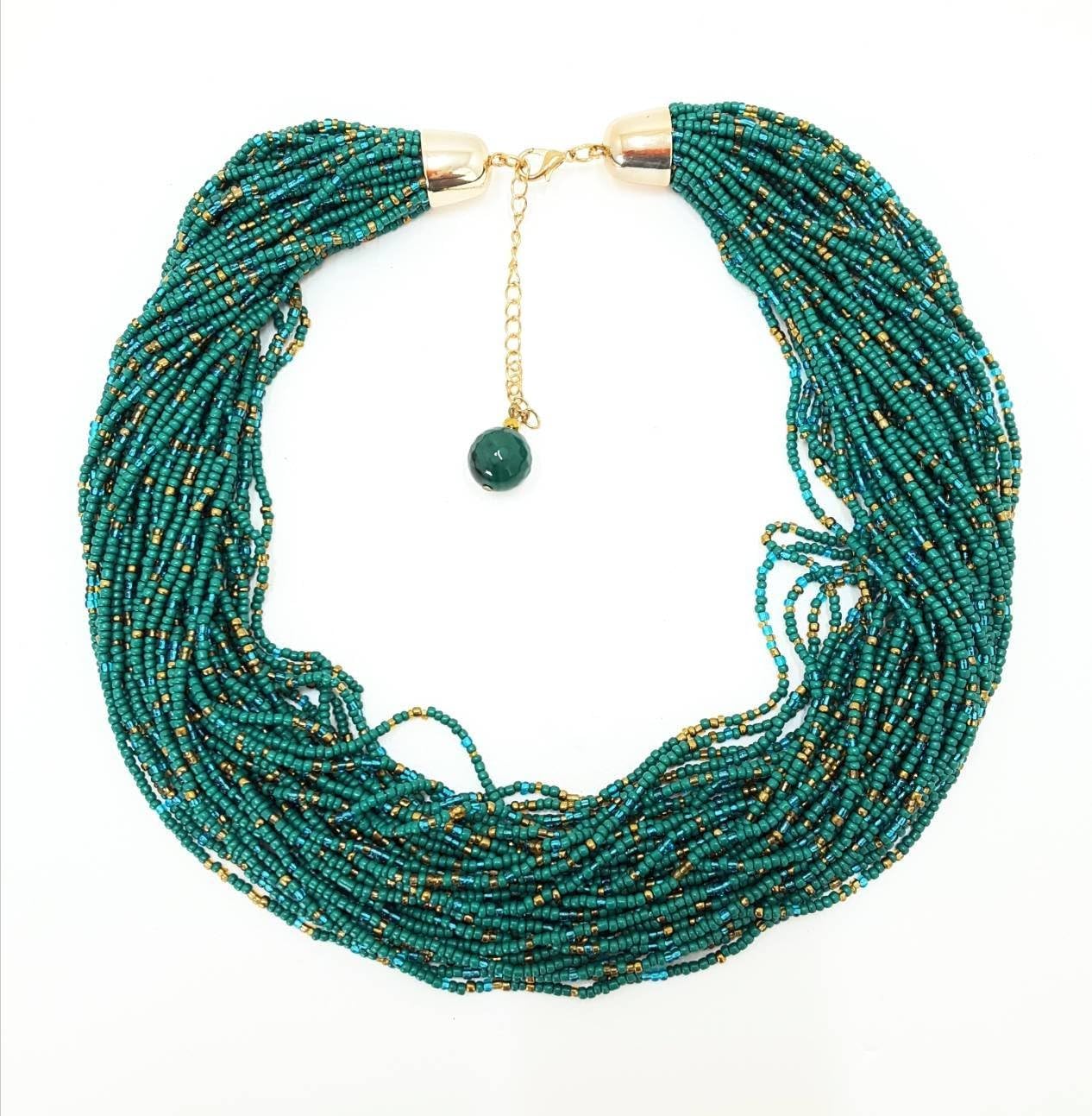 UNIQUE: WOW FASHION FOR WOMEN - HANDMADE NECKLACE WITH RESIN MINI BEADS (Deluxe gift box included)