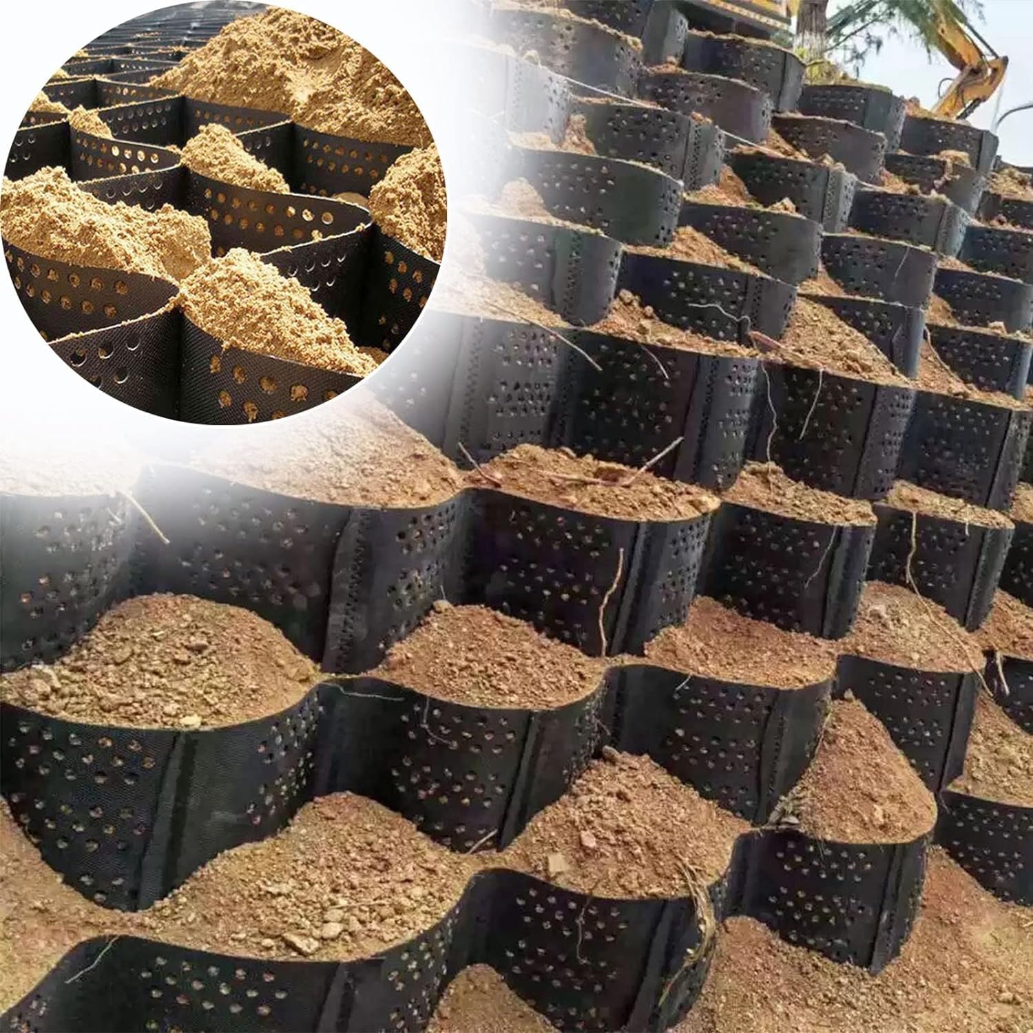 Geogrid pour mur de soutènement ELzEy stabilisateur de sol et gravier pour jardin 6x6m